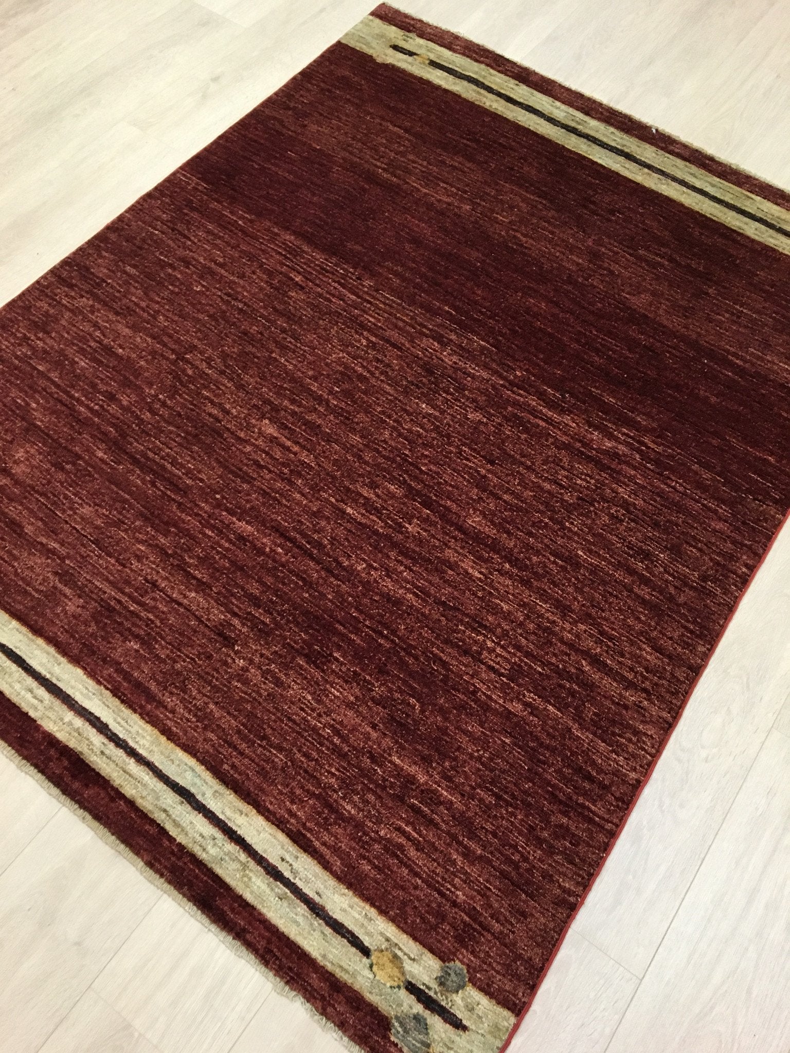 Mahonie Bruine Gabbah Tapijt 186x145 - Omid Carpets