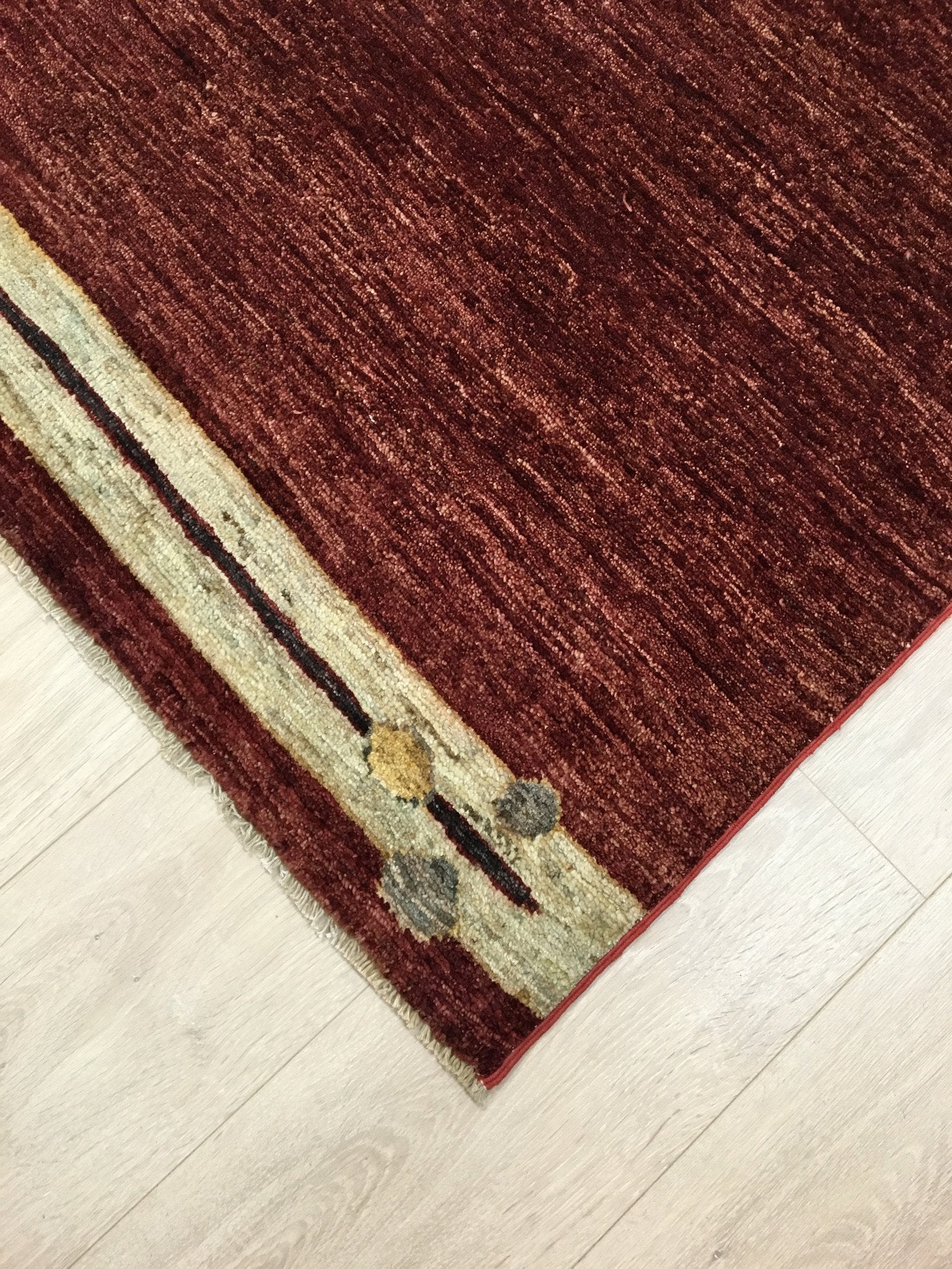 Mahonie Bruine Gabbah Tapijt 186x145 - Omid Carpets