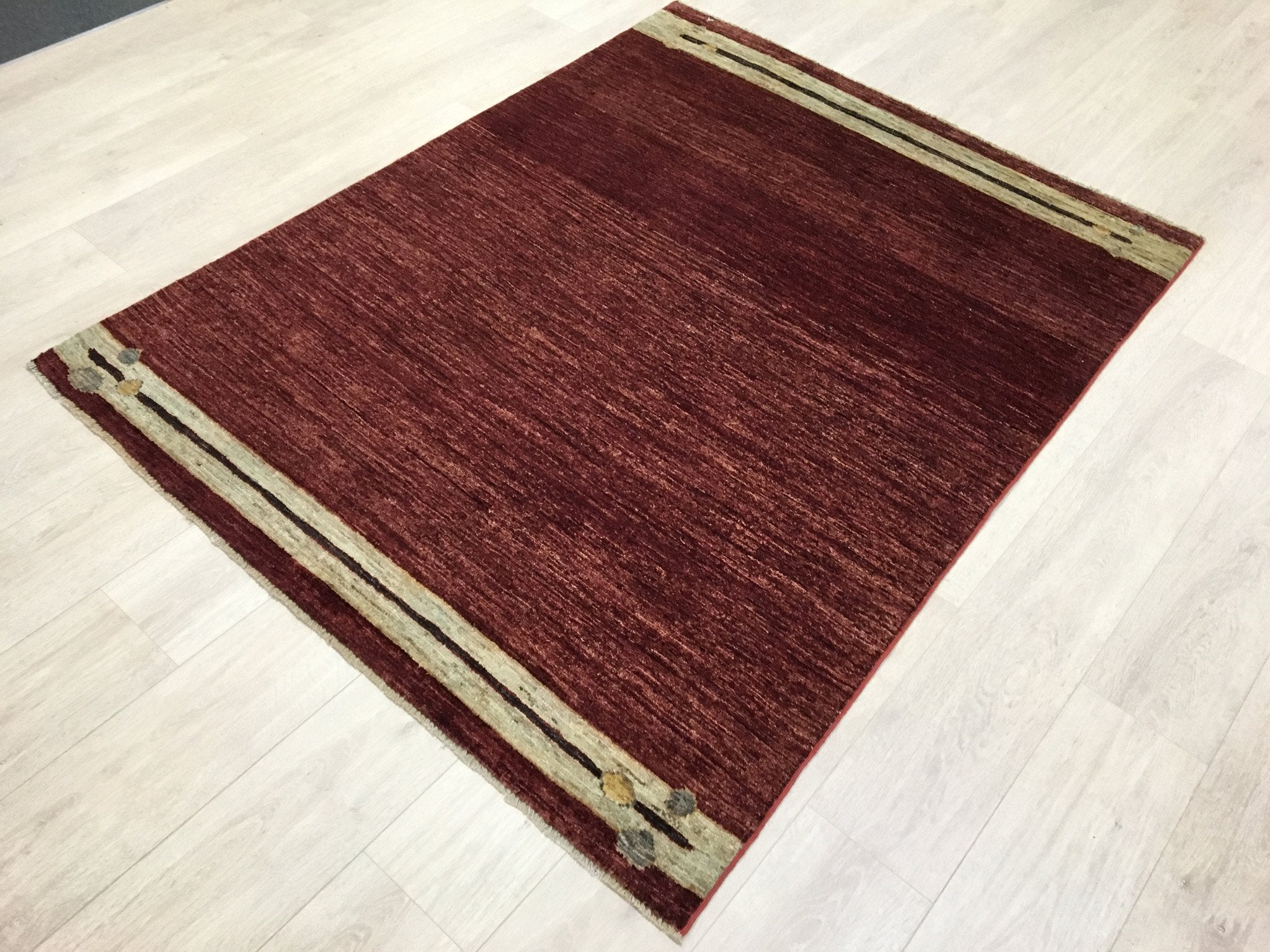 Mahonie Bruine Gabbah Tapijt 186x145 - Omid Carpets