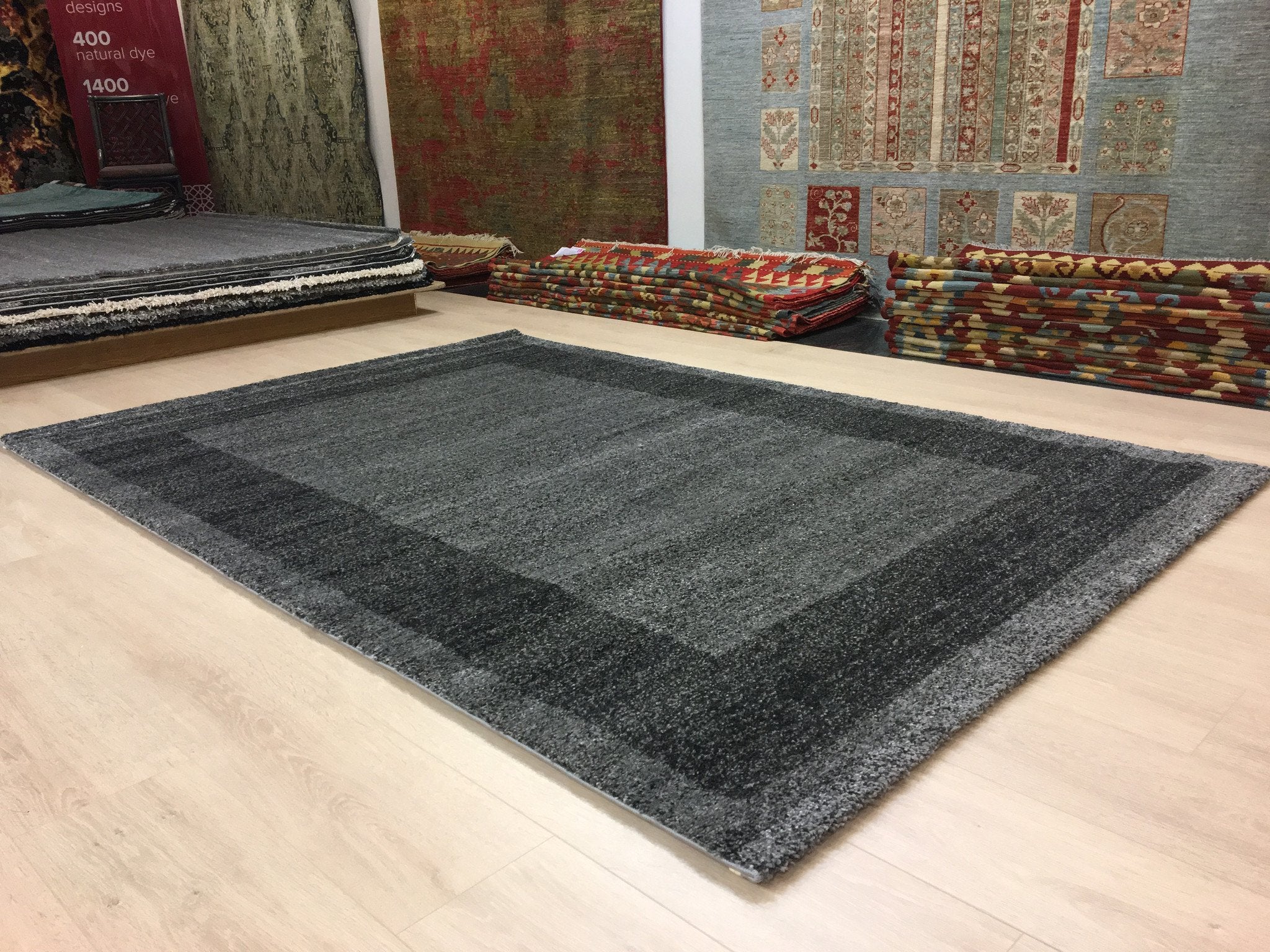 Grijs - Zwarte Gabeh Tapijt - Omid Carpets