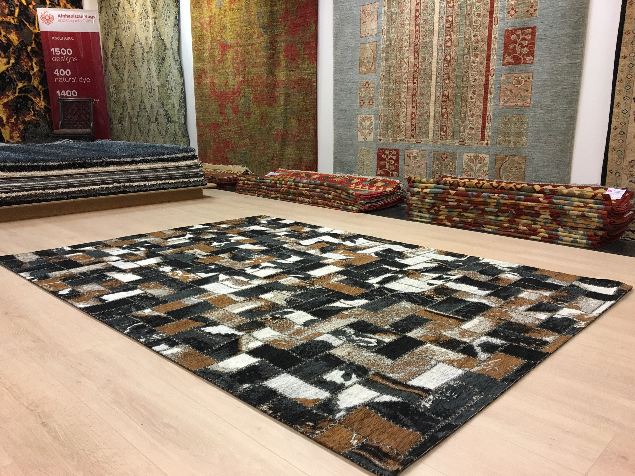 Mozaïek Mokka Patchwork Tapijt - Omid Carpets
