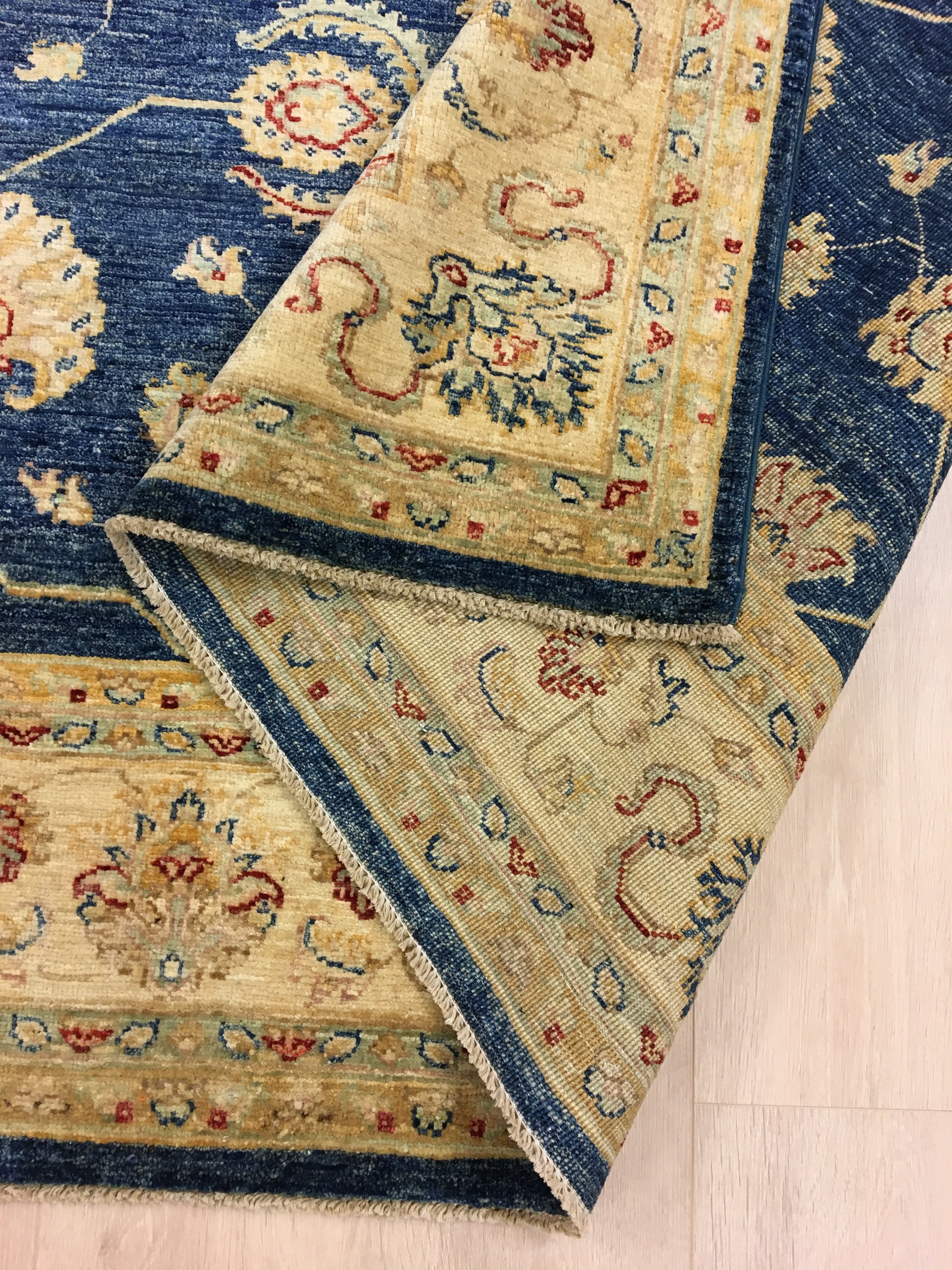 Marine Blauwe Ziegler Tapijt 232x173 - Omid Carpets