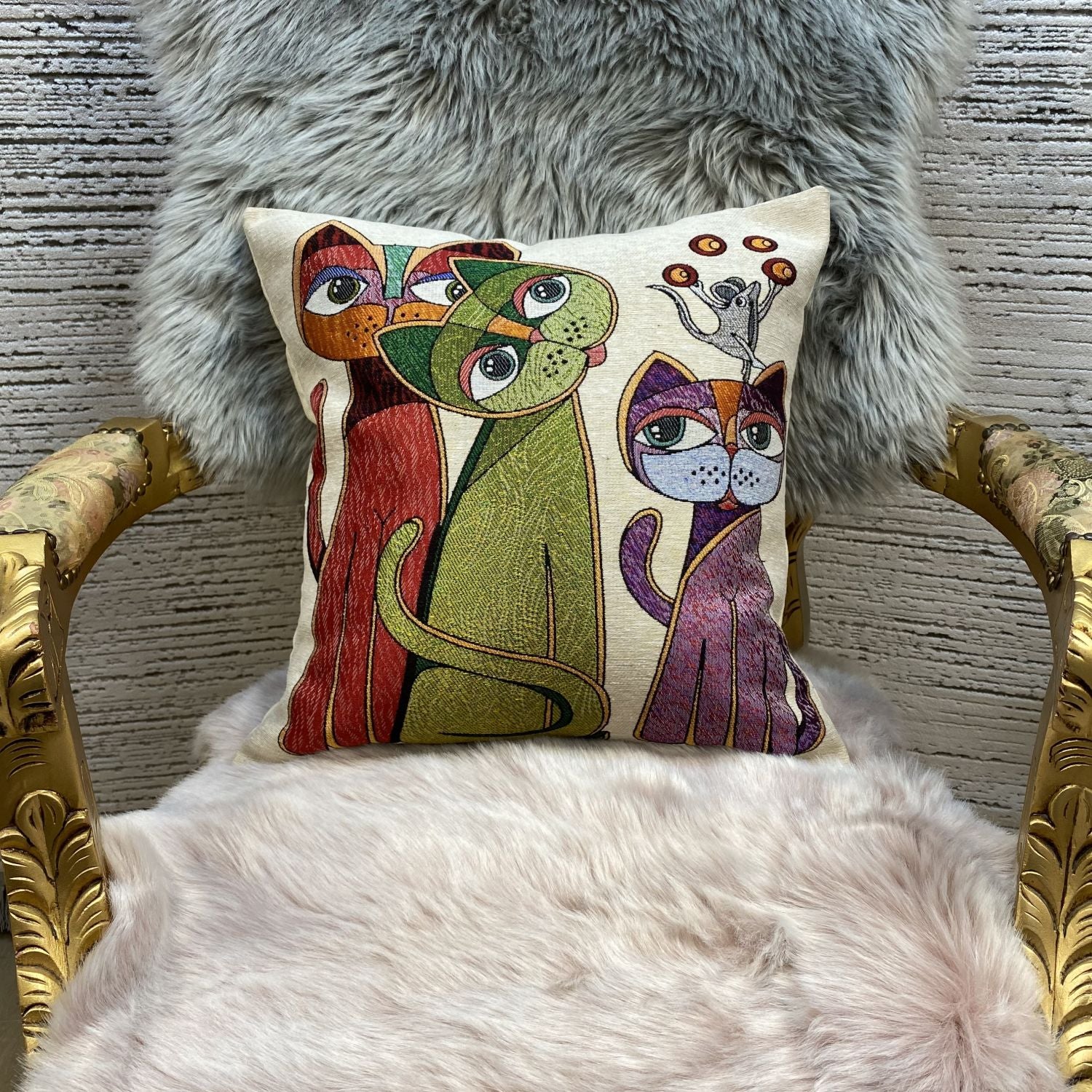 Cat Pillow 45x45cm - Pillow Cover - Cat Lover Gift - Cat Owner Gift - Cat Lover Gift Women - Cat Gifts for Cat Lovers - Fun Pillow