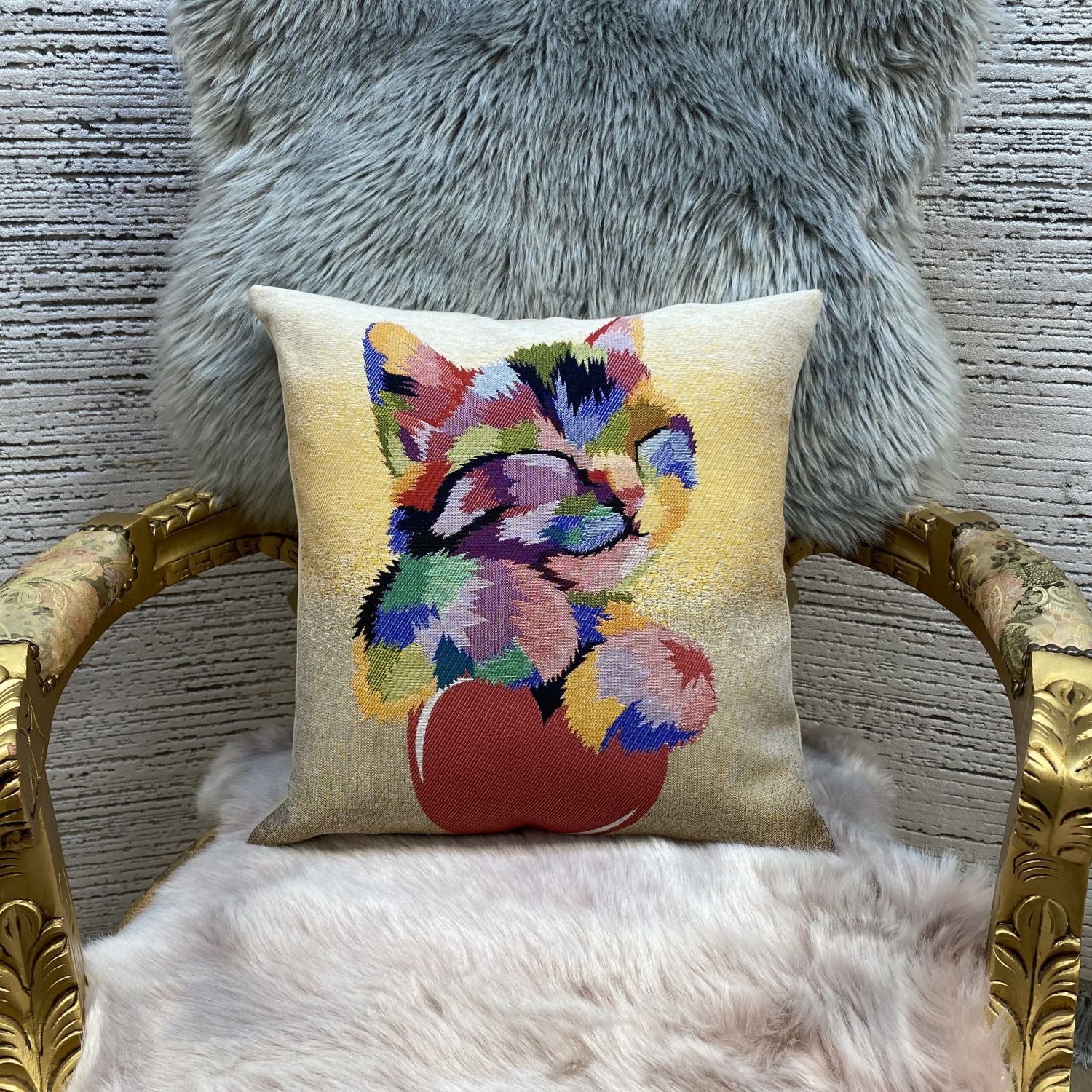 Cat Pillow 45x45cm - Pillow Cover - Cat Lover Gift - Cat Owner Gift - Cat Lover Gift Women - Cat Gifts for Cat Lovers - Fun Pillow