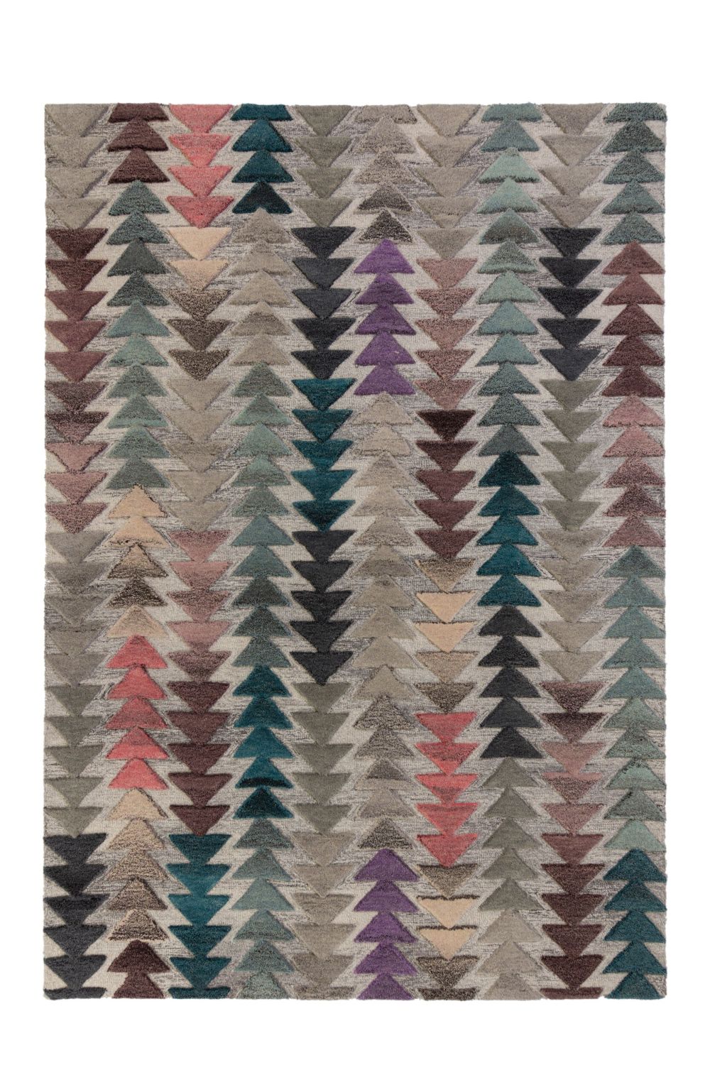 Kleurrijk Tapijt Laagpolig Wollen Vloerkleed - Omid Geometric Wool