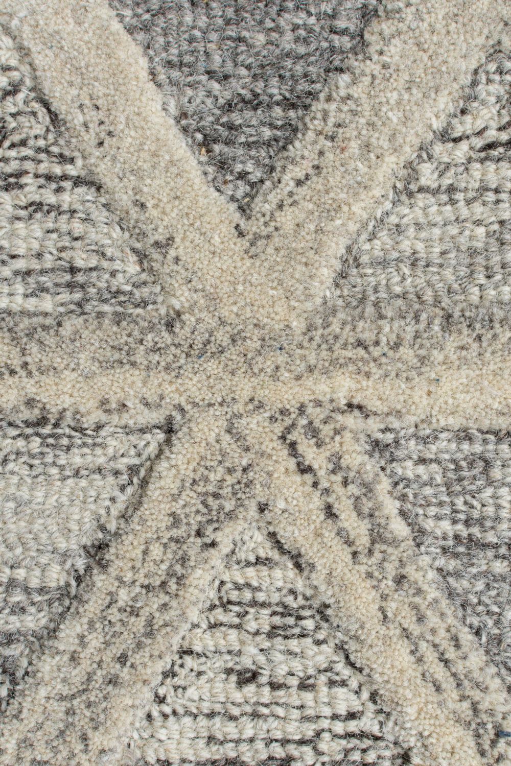Grijs Tapijt Laagpolig Wollen Vloerkleed - Omid Geometric Wool