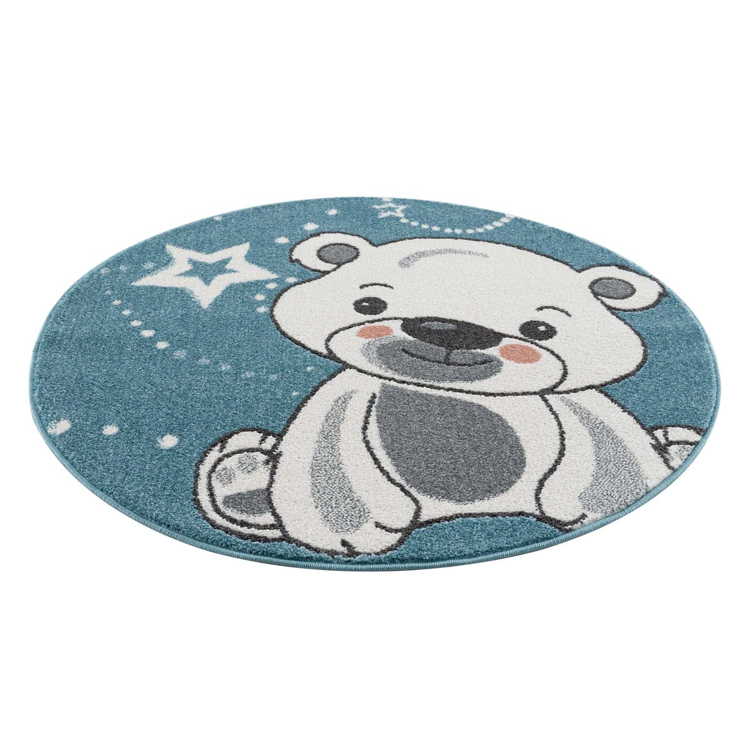 Kindertapijt Omid Little Cute Bear Blauw Vloerkleed
