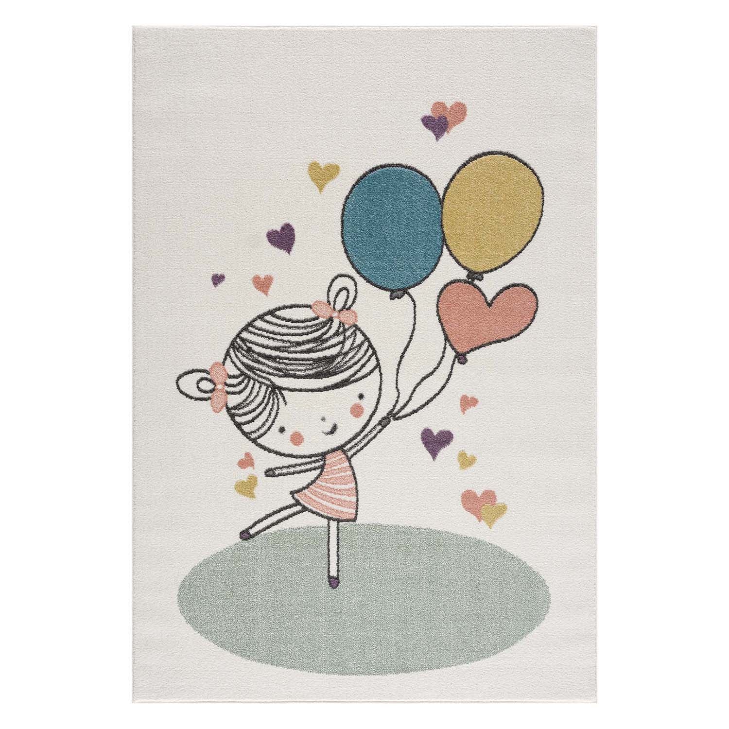 Kindertapijt Omid Ballonnetjes Crème Vloerkleed