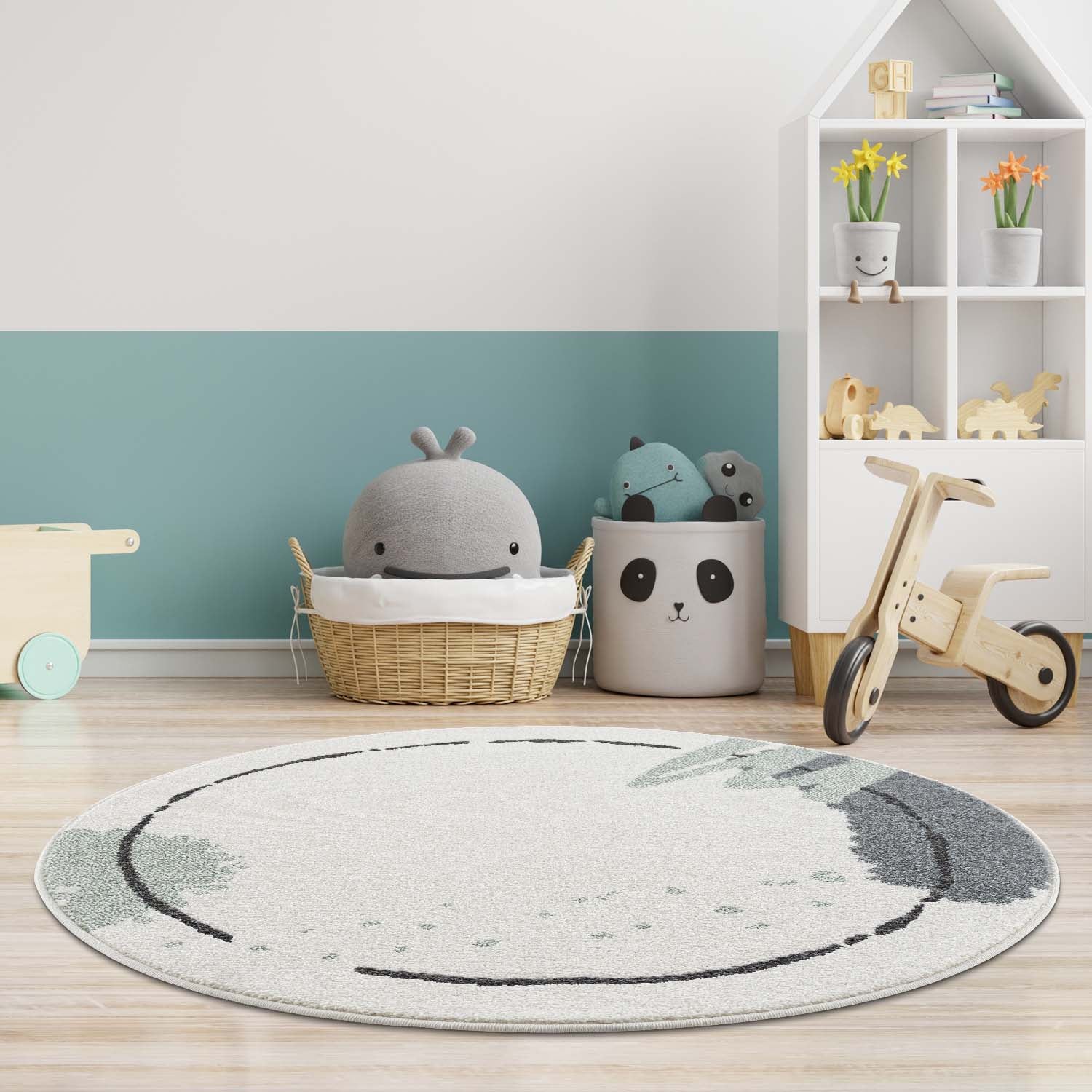 Kindertapijt Omid Artsy Groen Vloerkleed