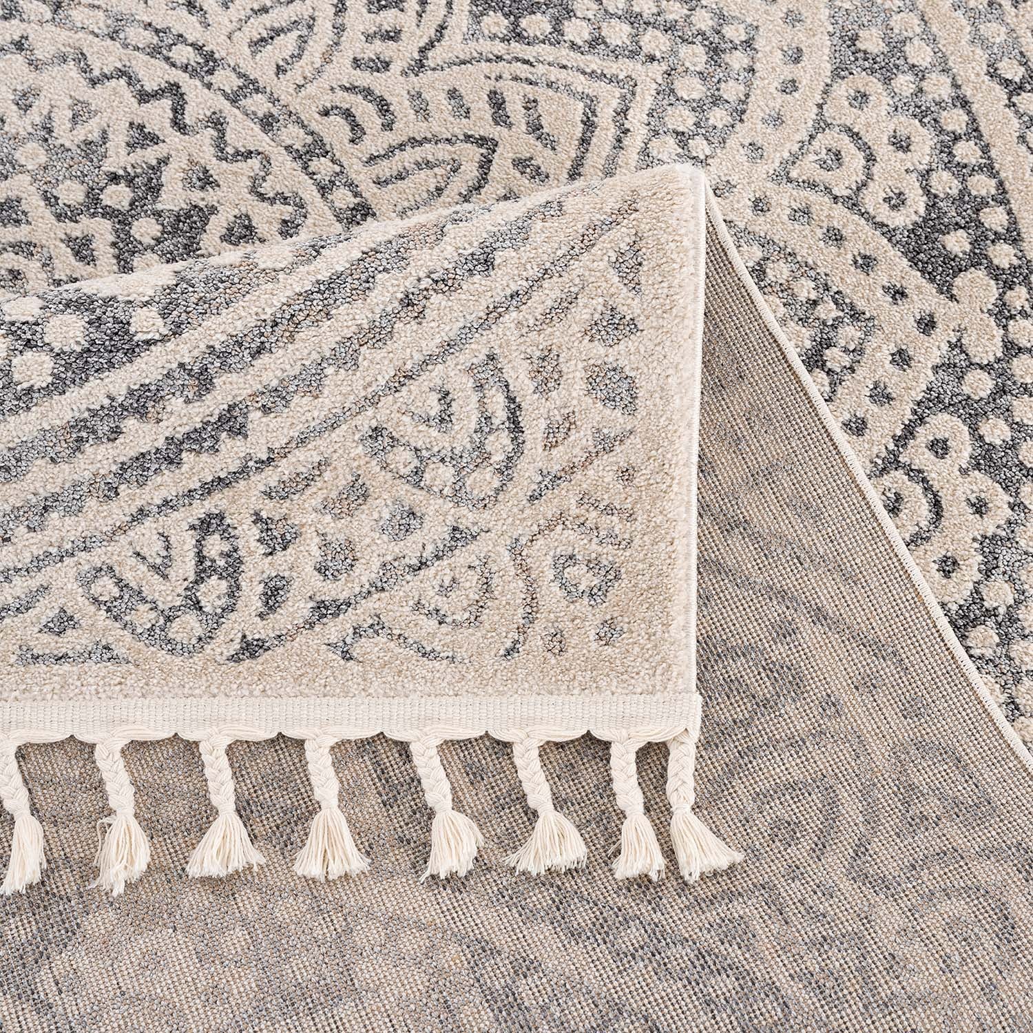 Crème Tapijt Laagpolig Vloerkleed - Omid Modern Carving