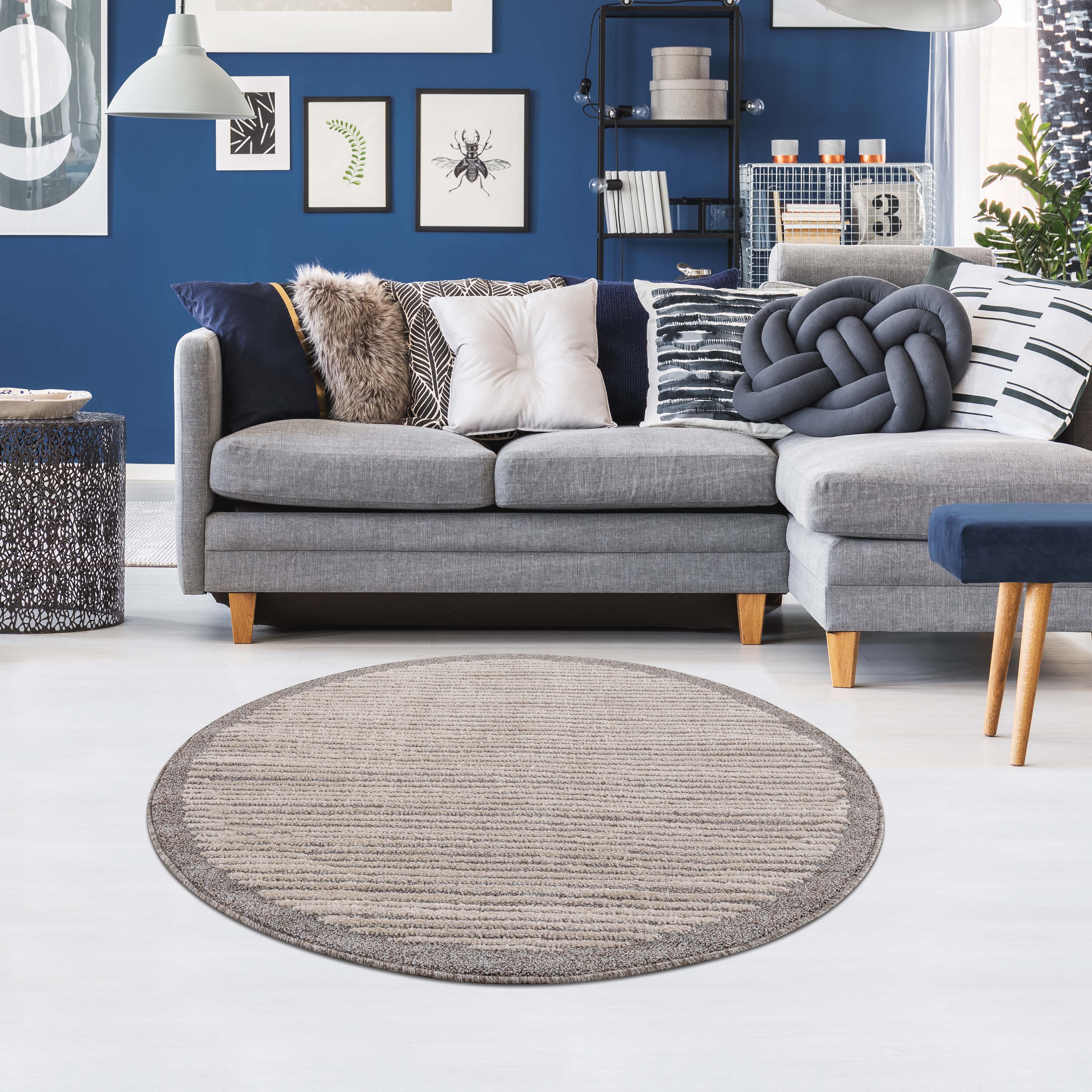 Beige Tapijt Laagpolig Vloerkleed - Omid Modern Carving