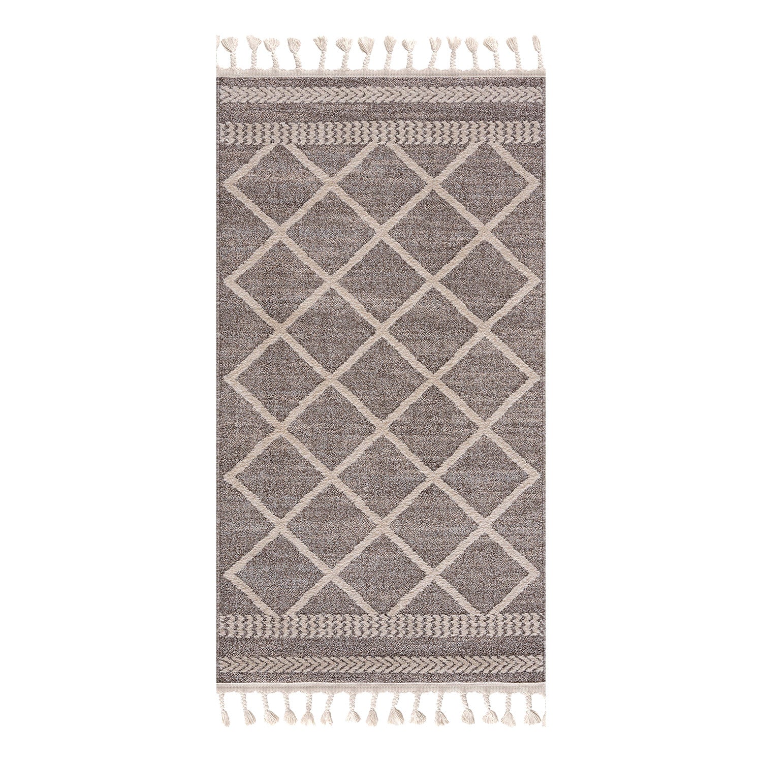 Beige Tapijt Laagpolig Vloerkleed - Omid Modern Carving