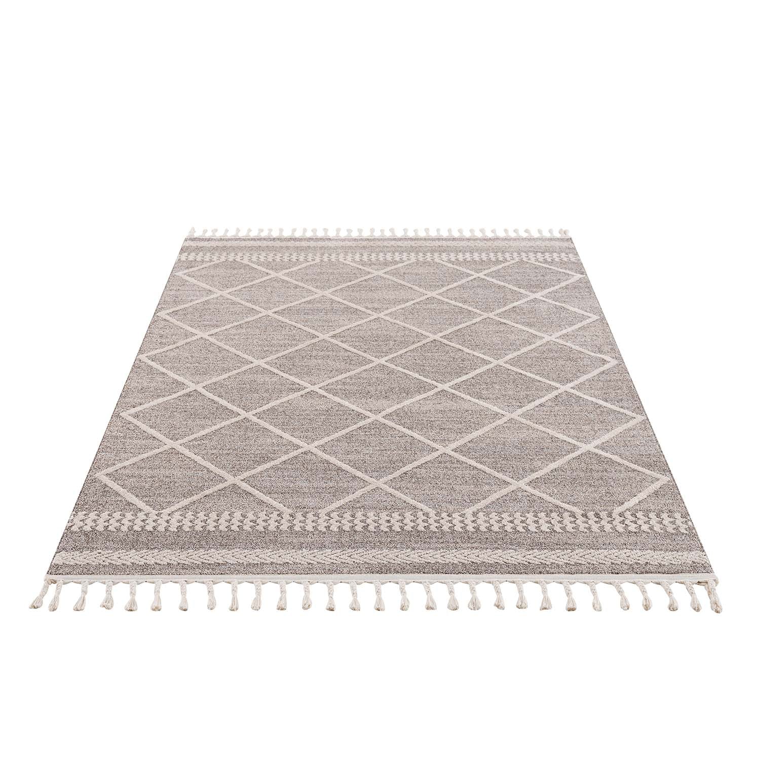 Beige Tapijt Laagpolig Vloerkleed - Omid Modern Carving