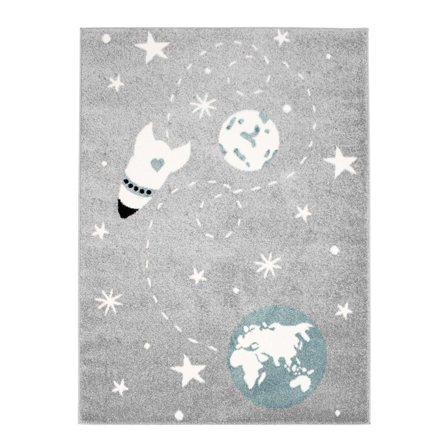 Kindertapijt Omid Astronaut Grijs Vloerkleed - Omid Carpets