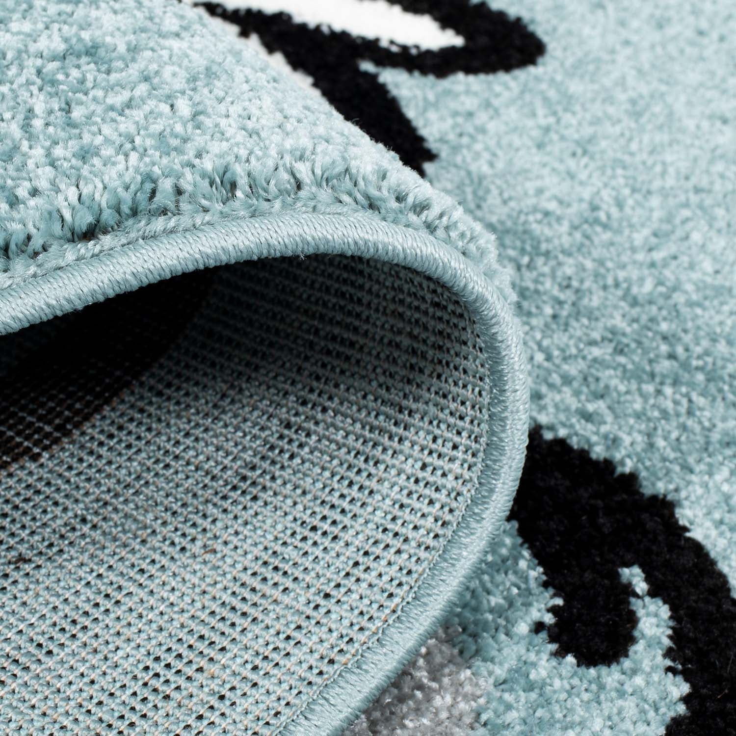 Kindertapijt Omid Beertje Blauw Vloerkleed - Omid Carpets
