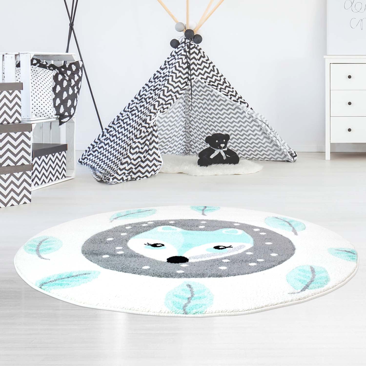 Kindertapijt Omid Bambi Munt Vloerkleed - Omid Carpets