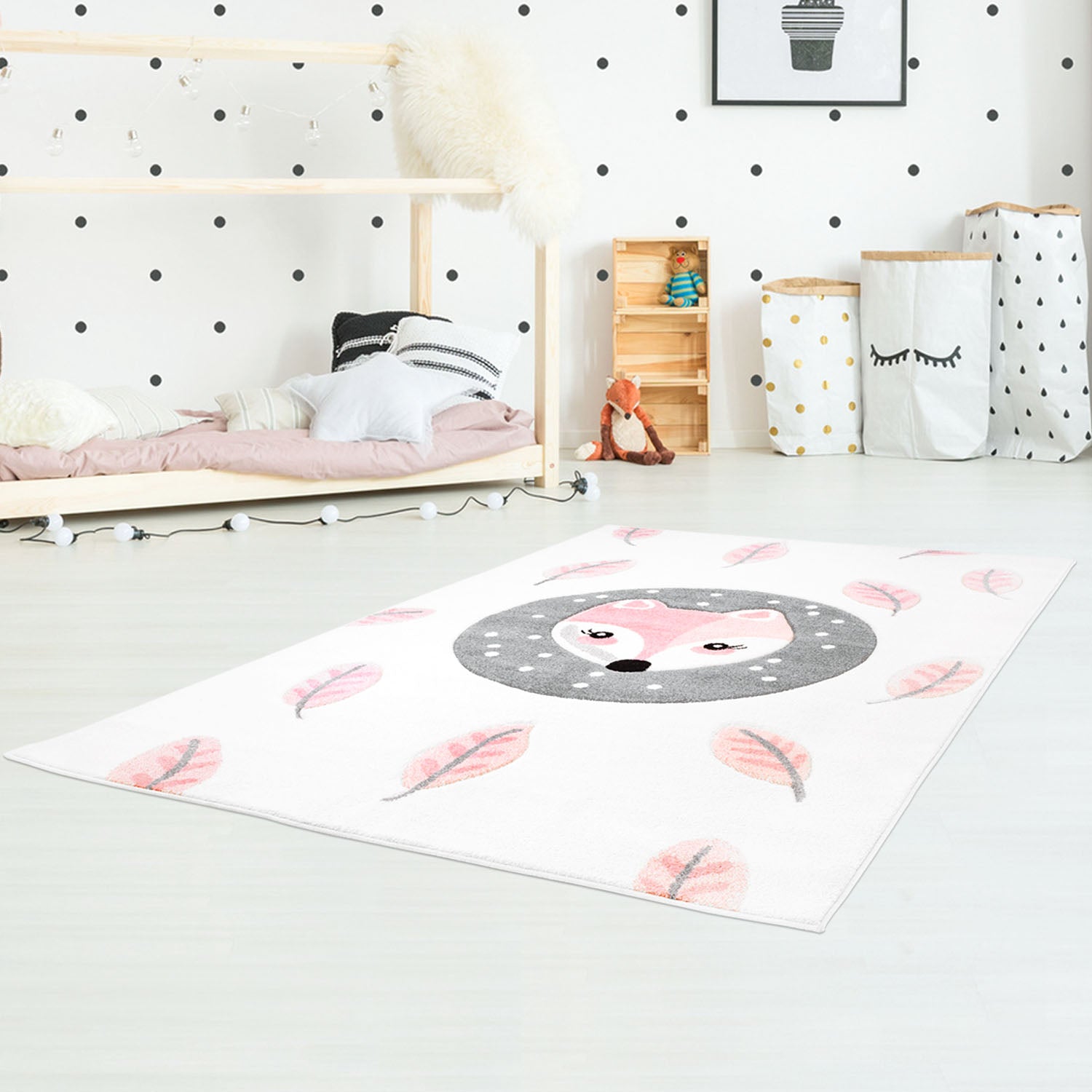 Kindertapijt Omid Bambi Roos Vloerkleed - Omid Carpets