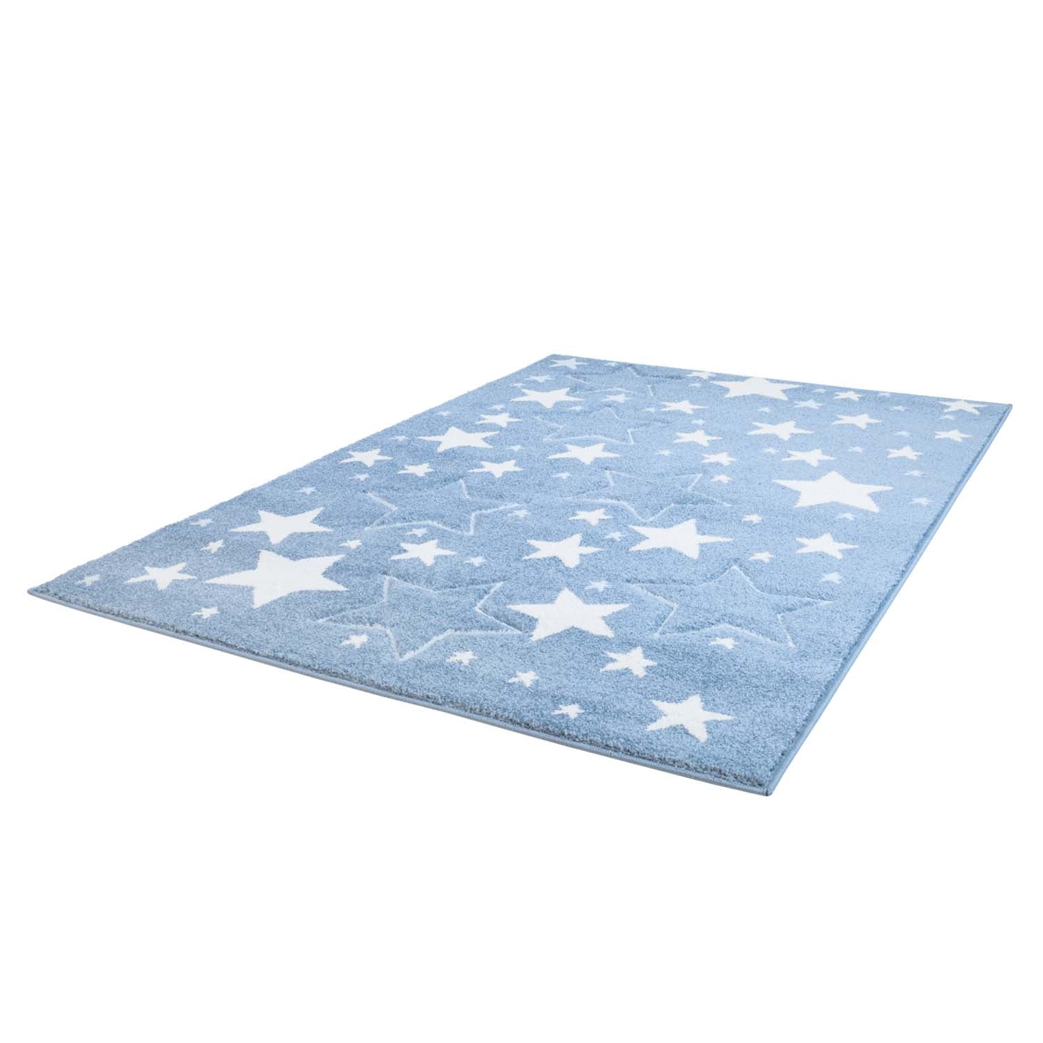 Kindertapijt Omid Sterretjes Blauw Vloerkleed - Omid Carpets