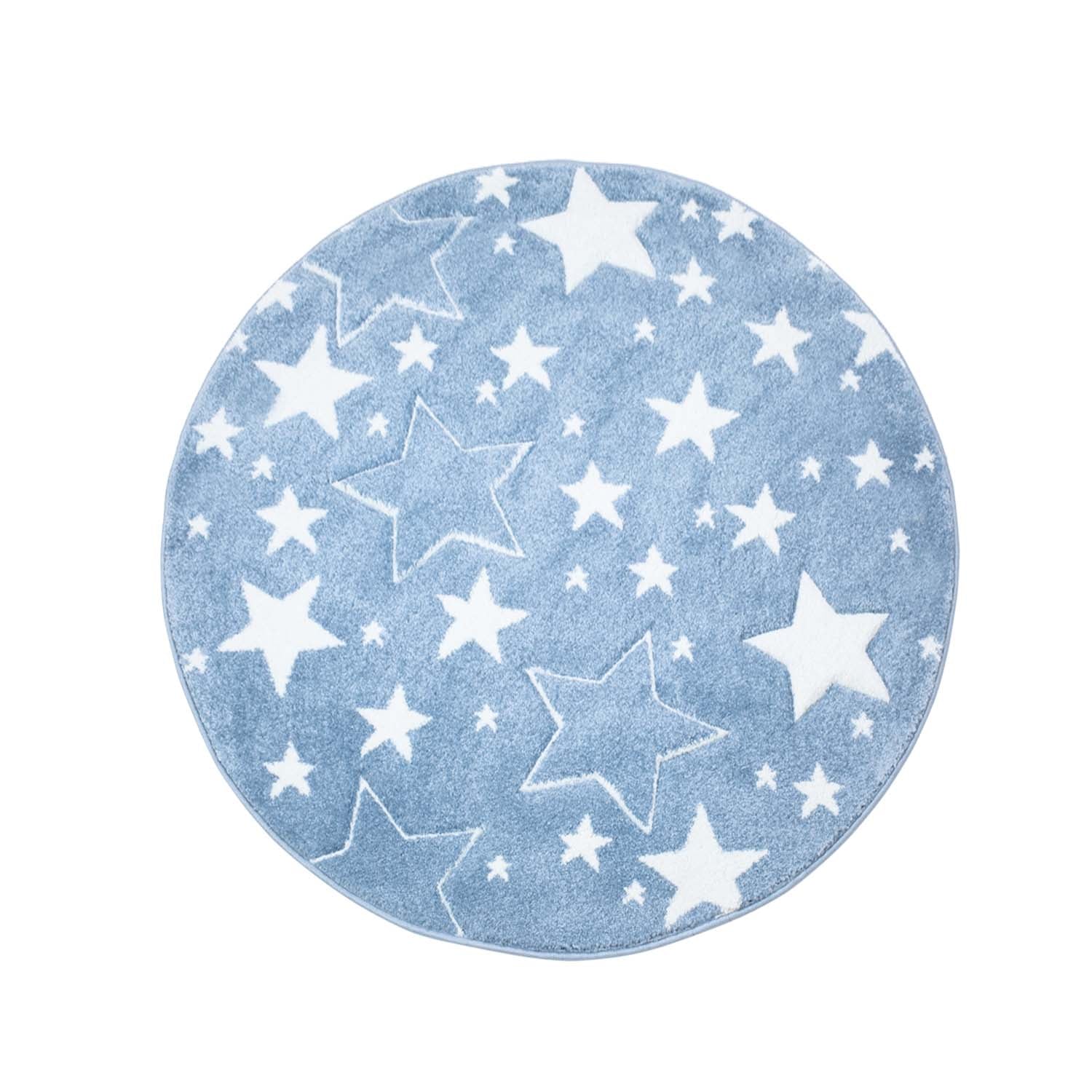 Kindertapijt Omid Sterretjes Blauw Vloerkleed - Omid Carpets