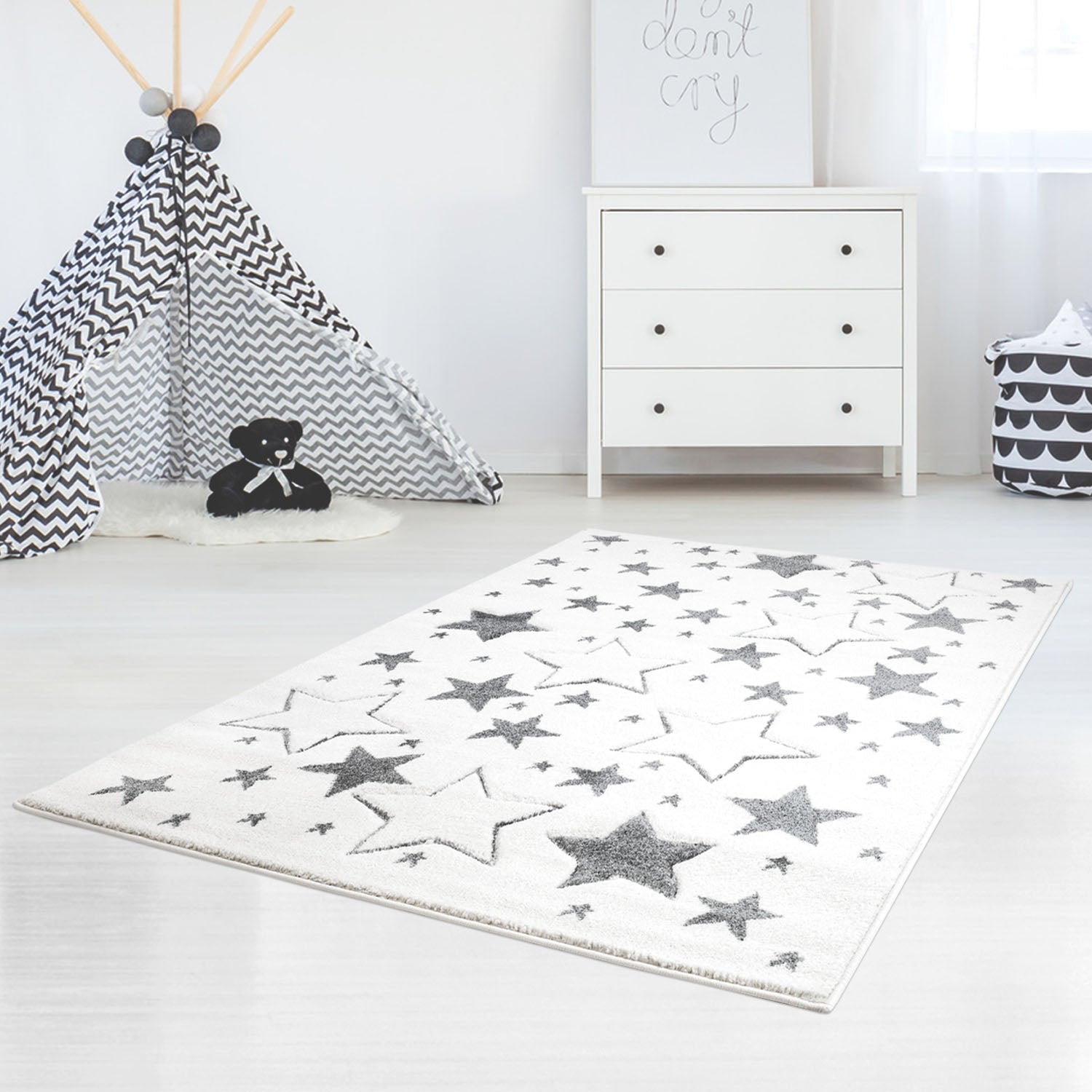 Kindertapijt Omid Sterretjes Crème Vloerkleed - Omid Carpets