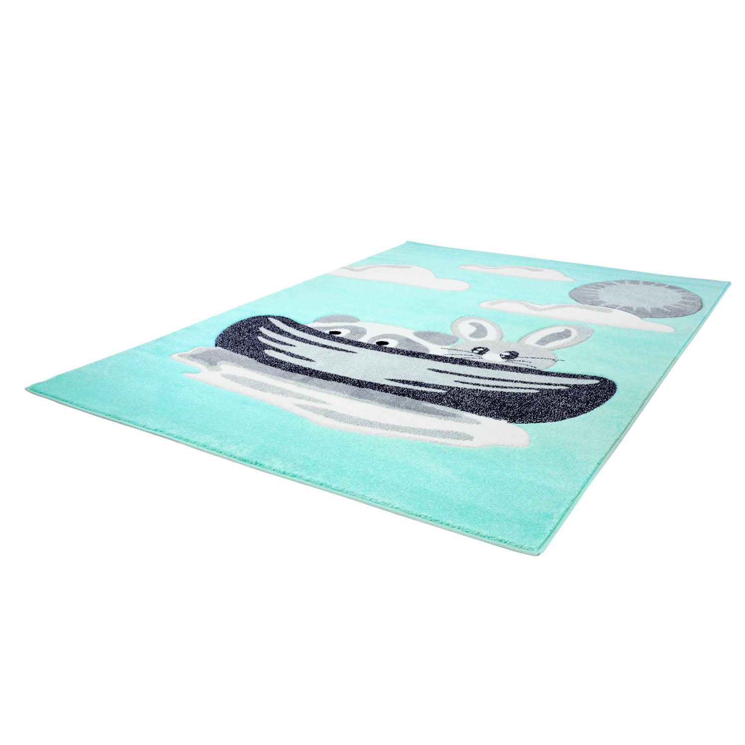 Kindertapijt Omid Rivierbootje Munt Vloerkleed - Omid Carpets