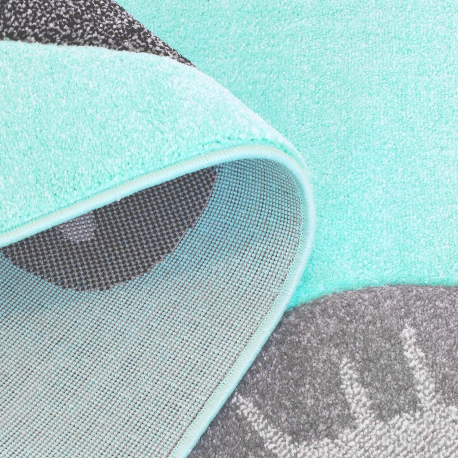 Kindertapijt Omid Rivierbootje Munt Vloerkleed - Omid Carpets