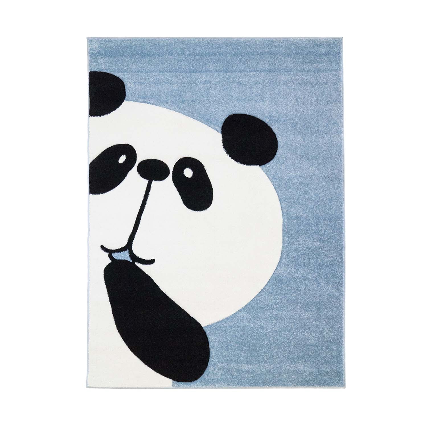 Kindertapijt Omid Panda Blauw Vloerkleed - Omid Carpets