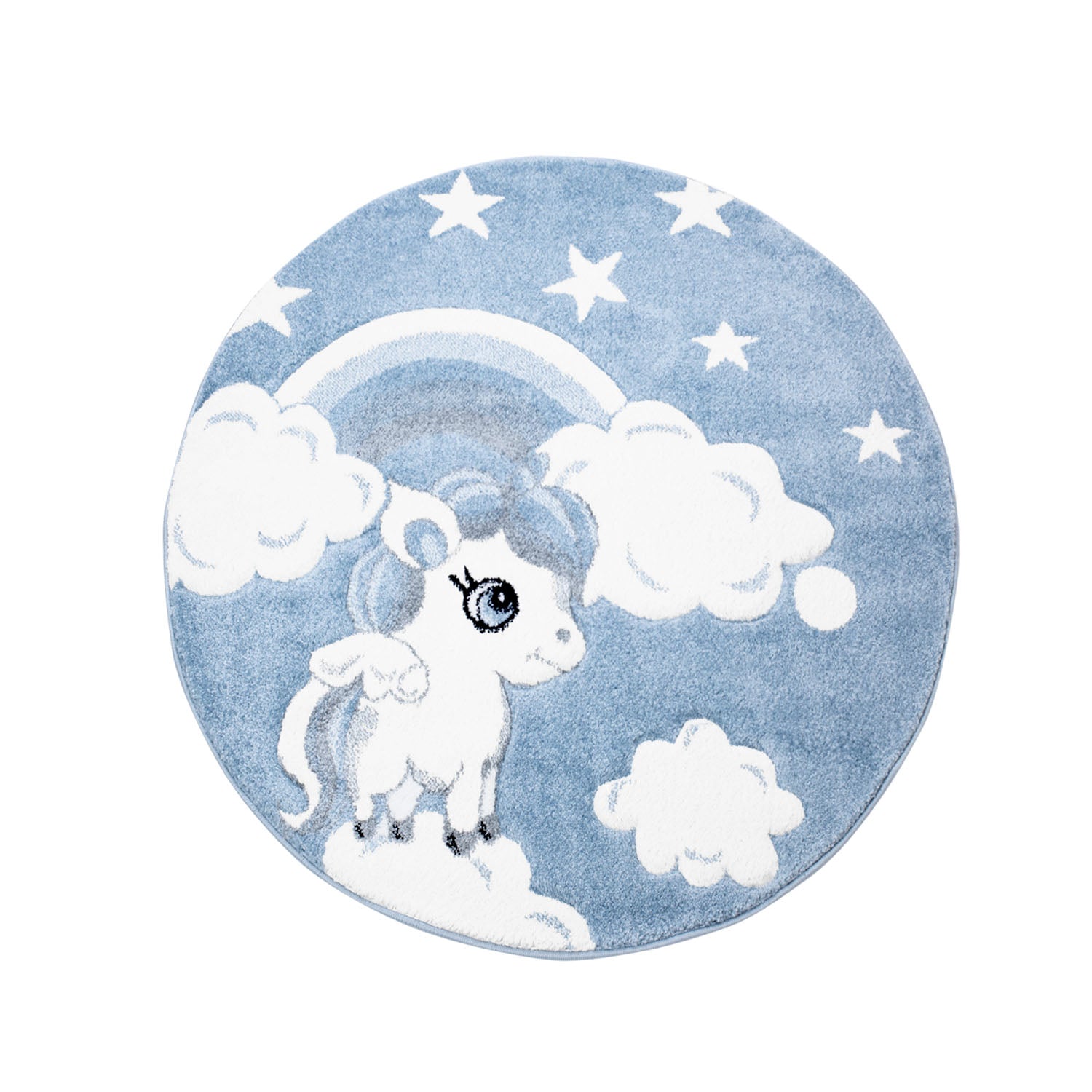 Kindertapijt Omid Pony Blauw Vloerkleed - Omid Carpets