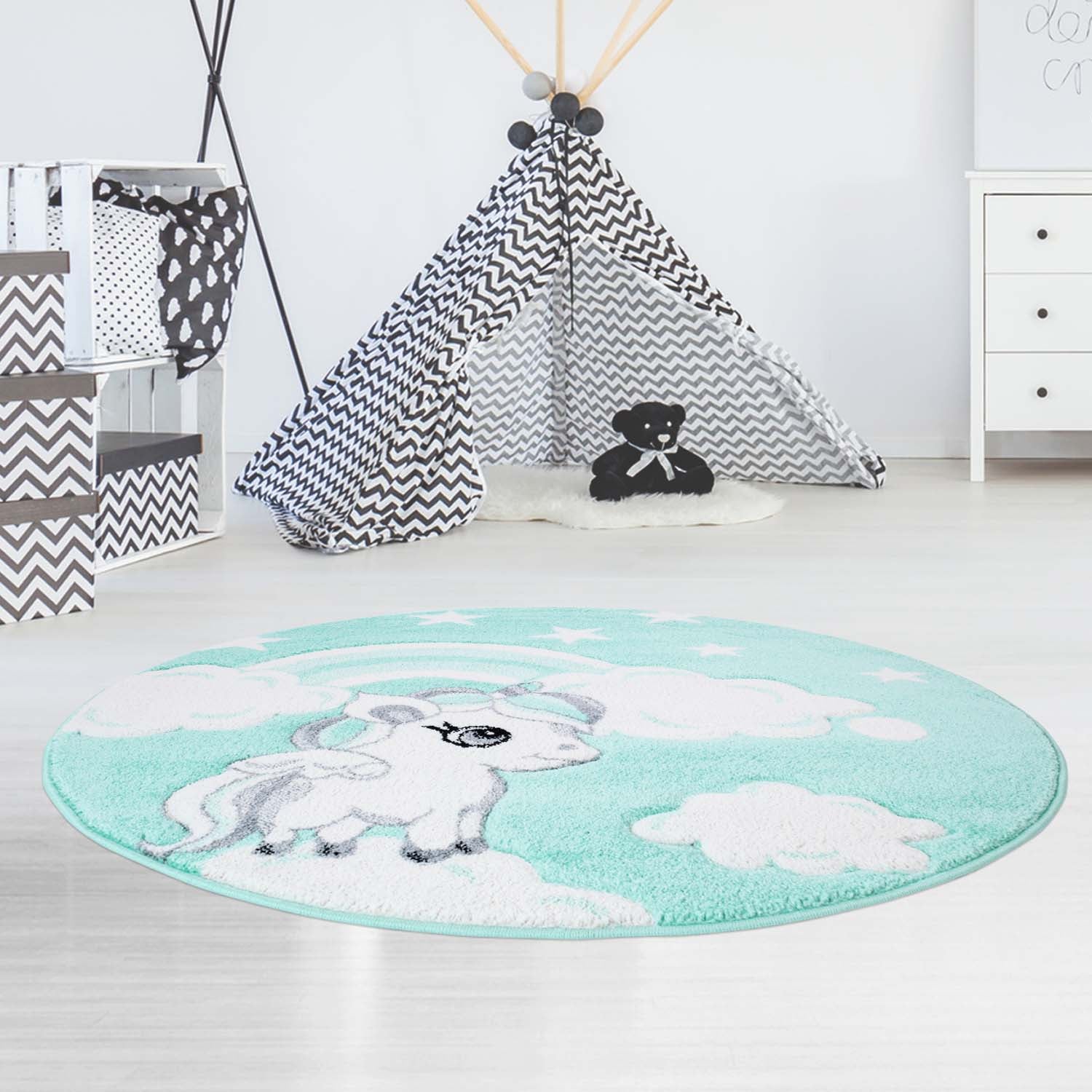 Kindertapijt Omid Pony Munt Vloerkleed - Omid Carpets