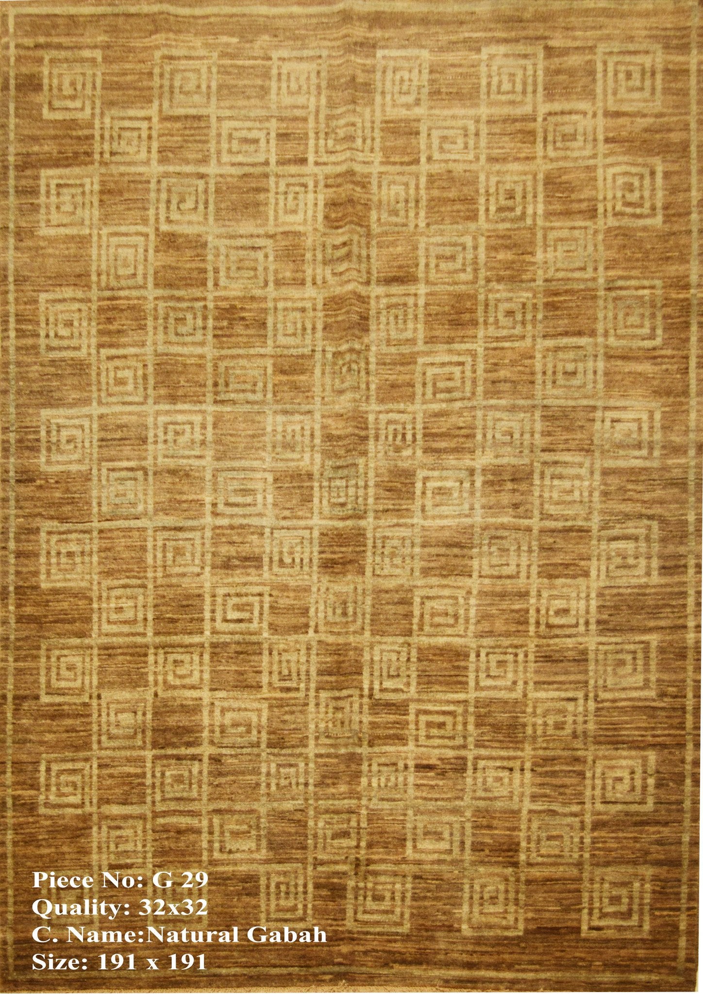 Bruine Marble Gabbah Tapijt 191x151 - Omid Carpets