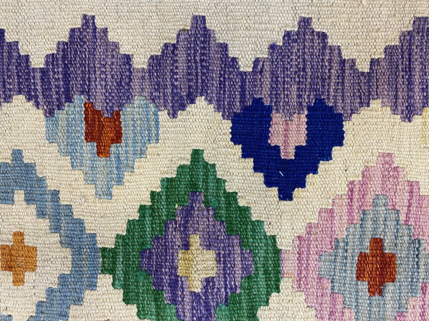 Kleurrijk Tapijt Laagpolig Handgeweven Wollen Vloerkleed - Omid Afghan Kelim Loper 300x80cm