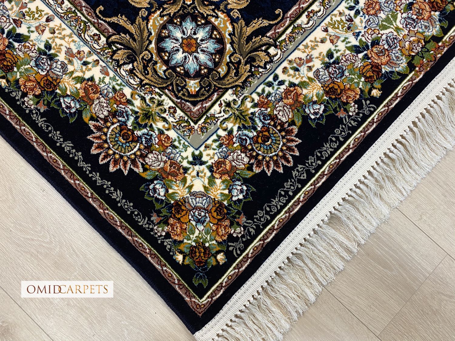 قالین 700 شانه * Blauw Tapijt Laagpolig Klassiek Vloerkleed - Omid Premium Classic - 1,5 Miljoen punten/m²