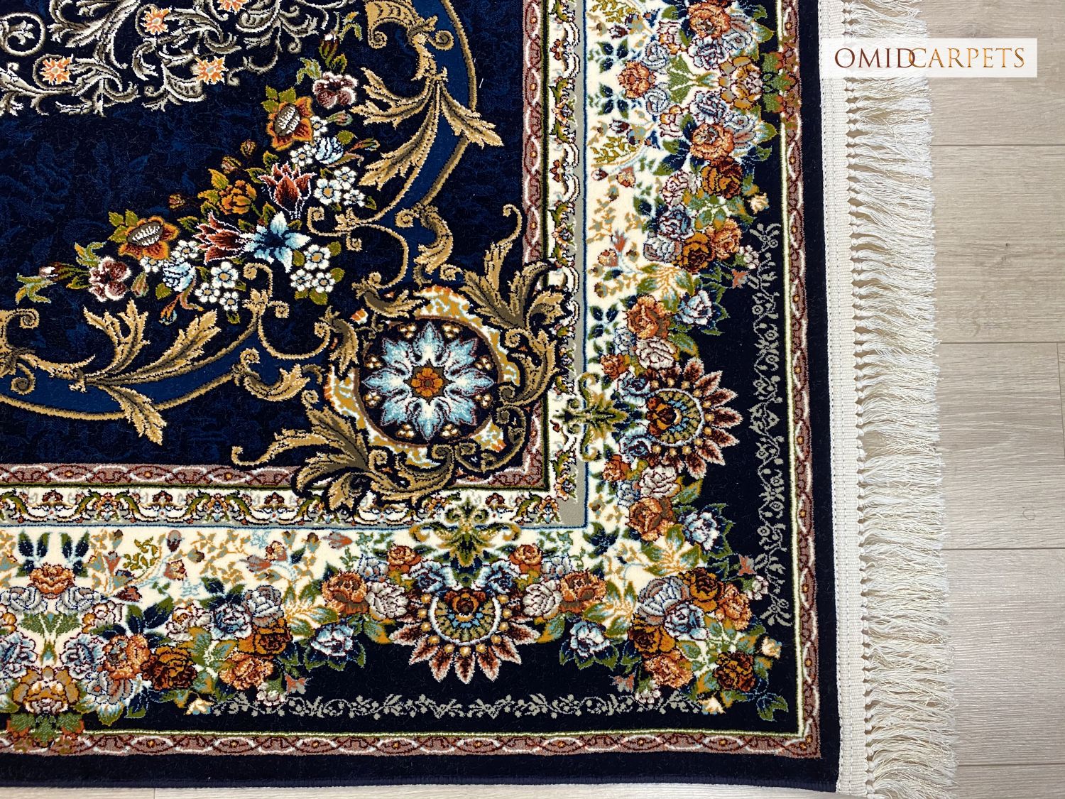 قالین 700 شانه * Blauw Tapijt Laagpolig Klassiek Vloerkleed - Omid Premium Classic - 1,5 Miljoen punten/m²