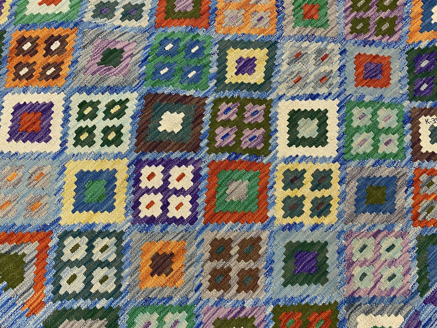Kleurrijk Tapijt Laagpolig Handgeweven Wollen Vloerkleed - Omid Afghan Kelim 238x177cm