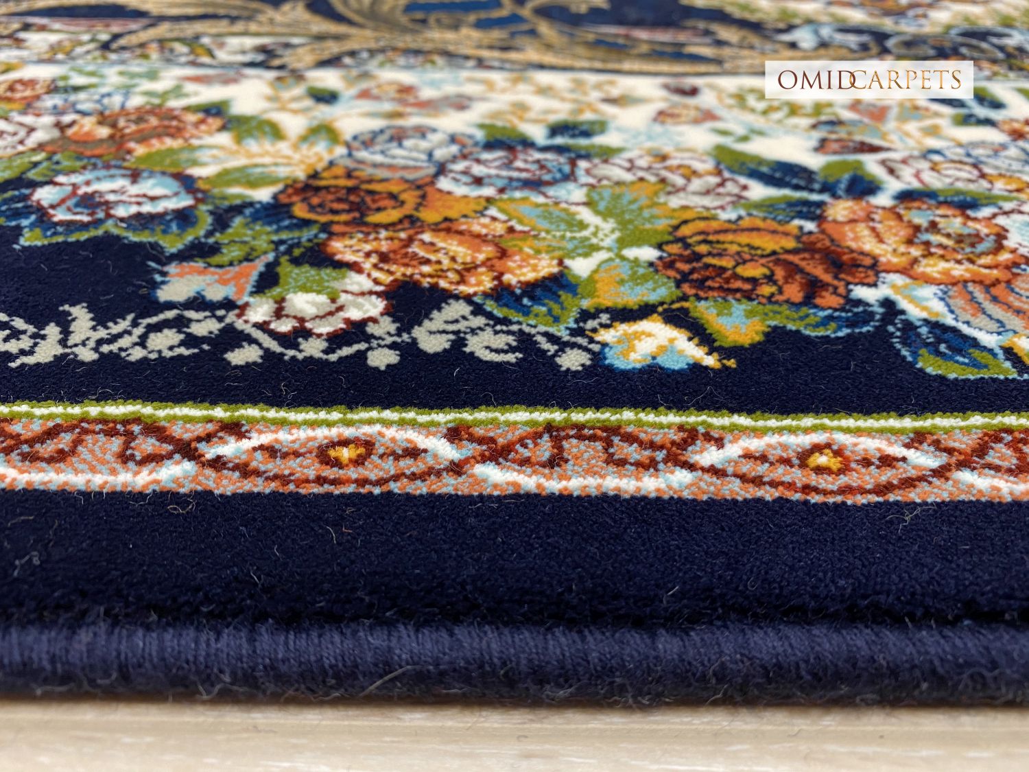 قالین 700 شانه * Blauw Tapijt Laagpolig Klassiek Vloerkleed - Omid Premium Classic - 1,5 Miljoen punten/m²