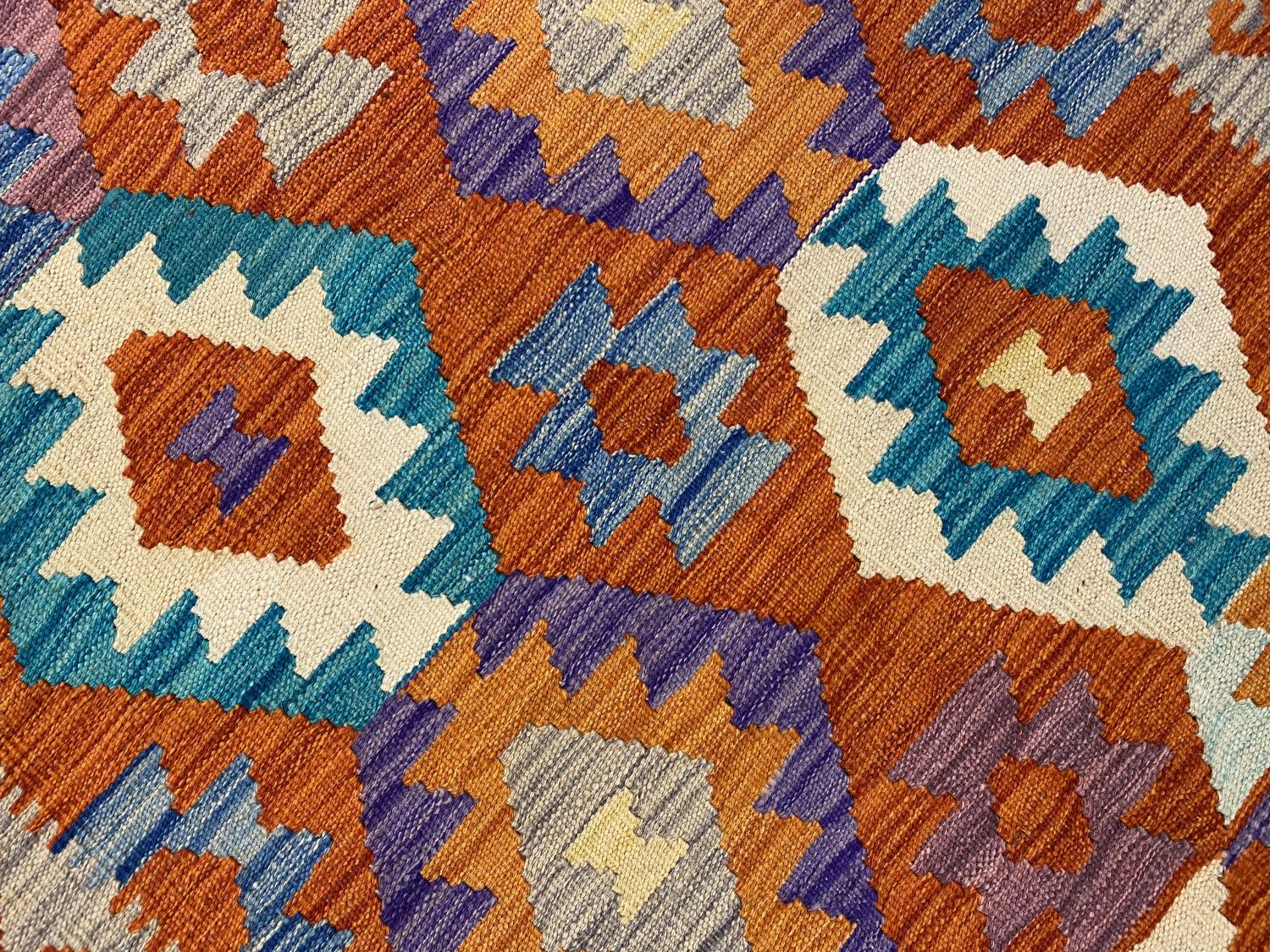 Kleurrijk Tapijt Laagpolig Handgeweven Wollen Vloerkleed - Omid Afghan Kelim Loper 296x82cm