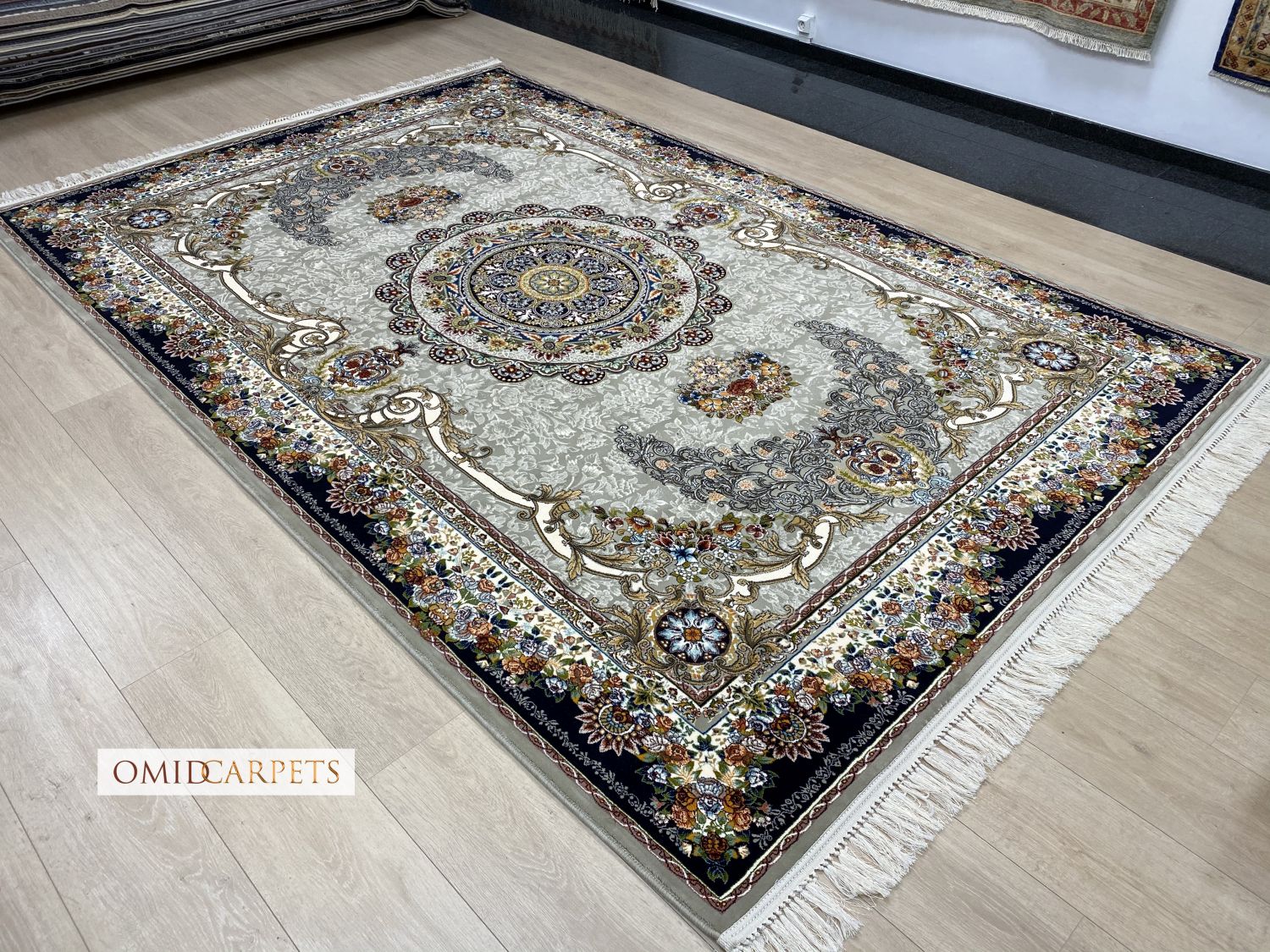 قالین 700 شانه * Grijs Tapijt Laagpolig Klassiek Vloerkleed - Omid Premium Classic - 1,5 Miljoen punten/m²