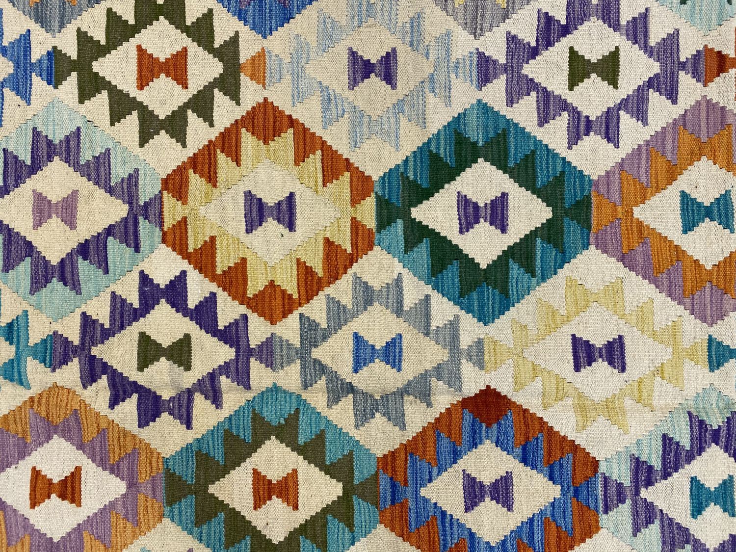 Kleurrijk Tapijt Laagpolig Handgeweven Wollen Vloerkleed - Omid Afghan Kelim 300x210cm