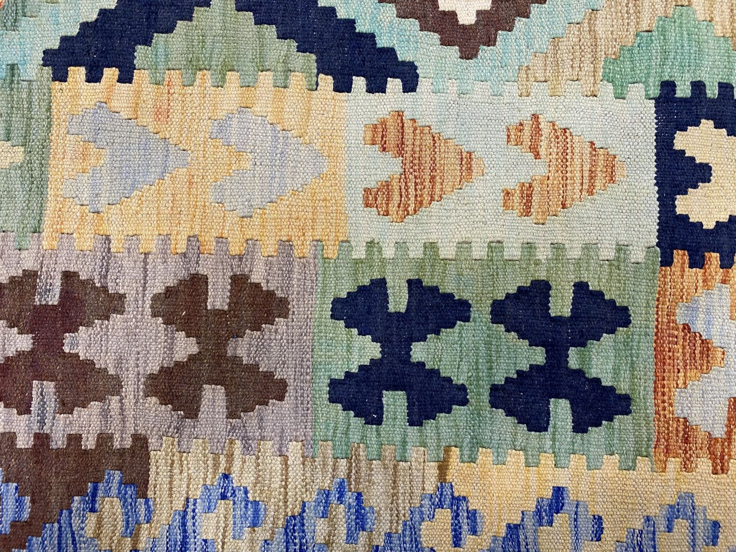 Kleurrijk Tapijt Laagpolig Handgeweven Wollen Vloerkleed - Omid Afghan Kelim 297x195cm