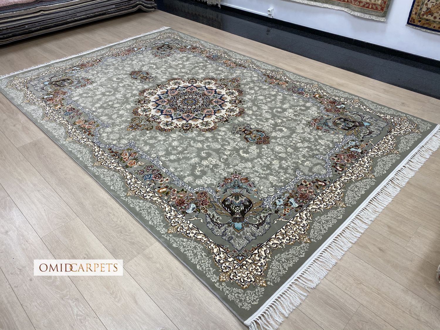 قالین 700 شانه * Grijs Tapijt Laagpolig Klassiek Vloerkleed - Omid Premium Classic - 1,5 Miljoen punten/m²