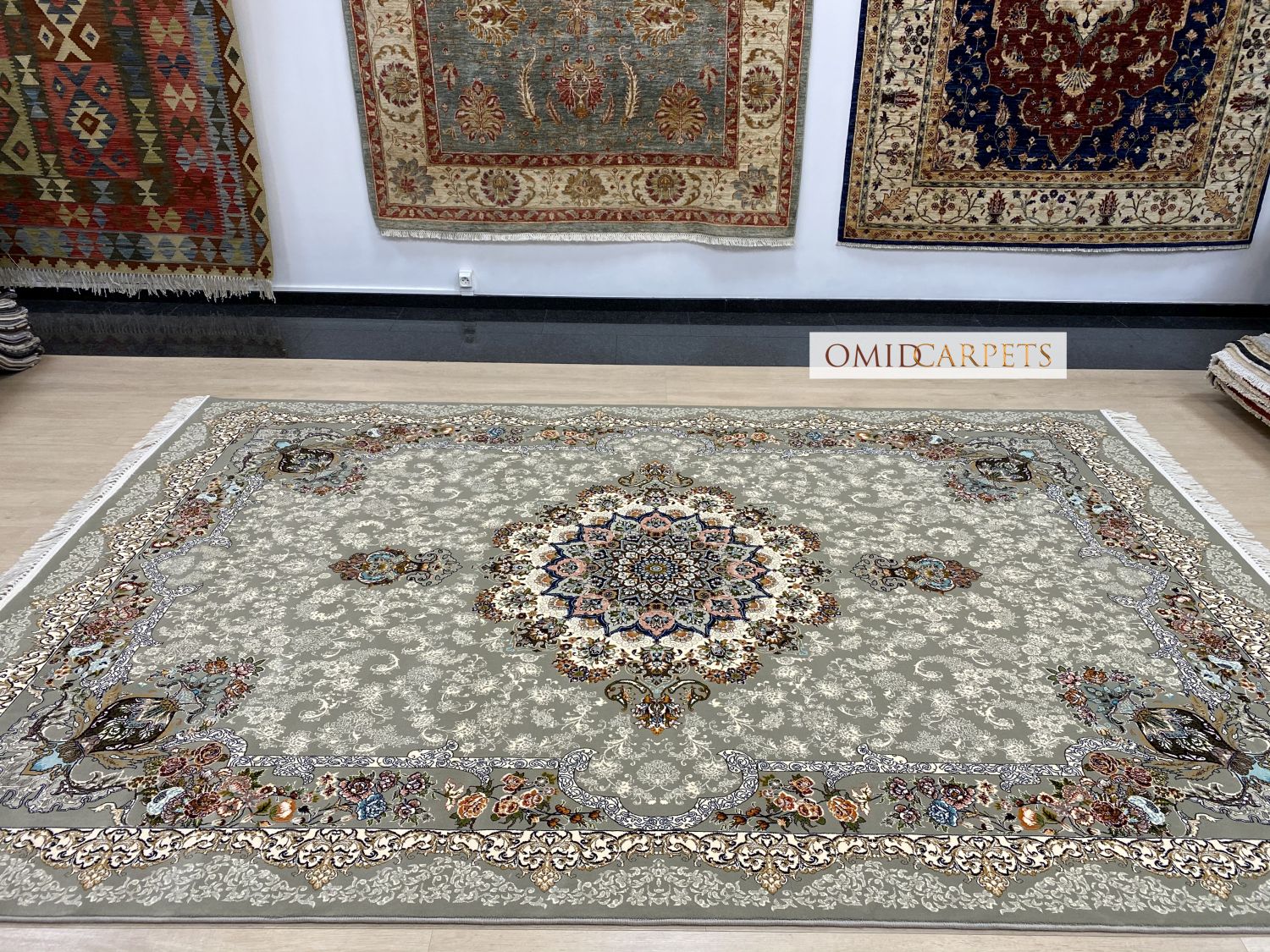 قالین 700 شانه * Grijs Tapijt Laagpolig Klassiek Vloerkleed - Omid Premium Classic - 1,5 Miljoen punten/m²