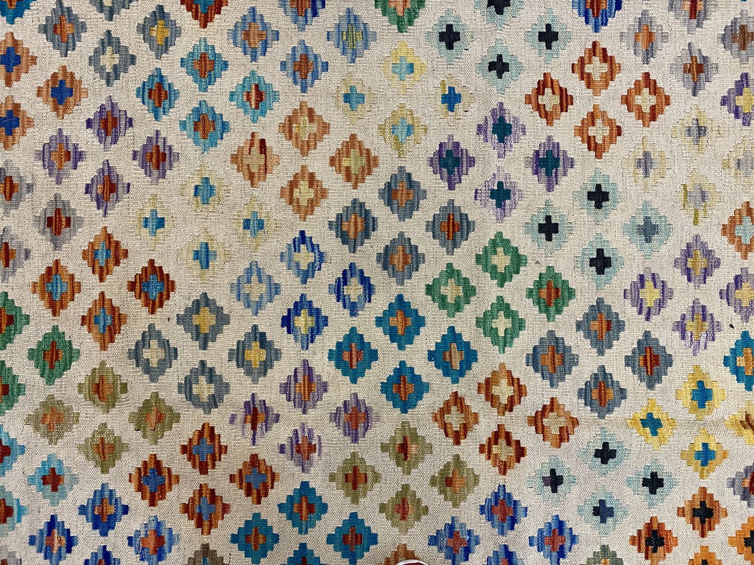 Kleurrijk Tapijt Laagpolig Handgeweven Wollen Vloerkleed - Omid Afghan Kelim 300x201cm