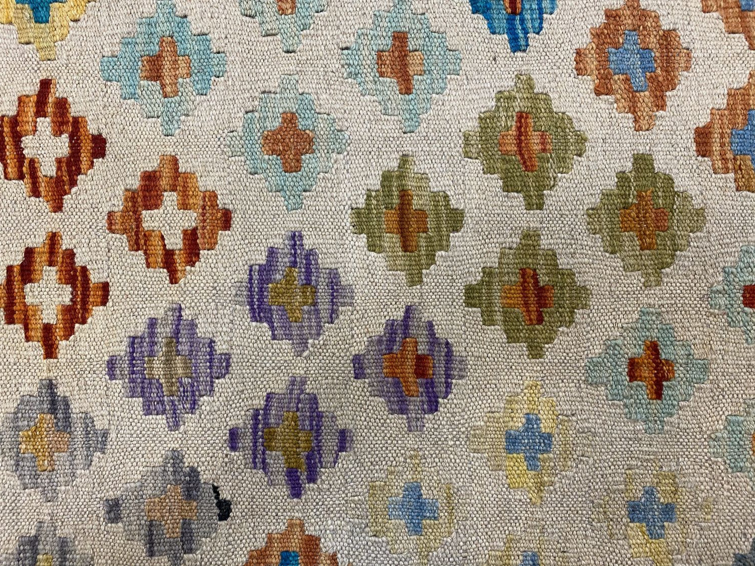 Kleurrijk Tapijt Laagpolig Handgeweven Wollen Vloerkleed - Omid Afghan Kelim 300x201cm