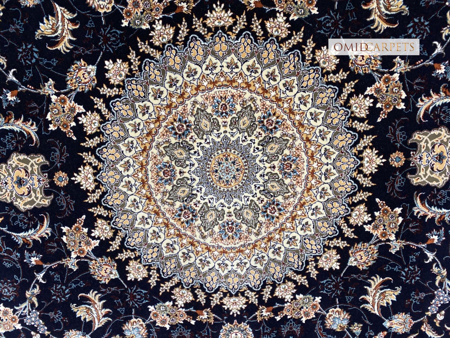 قالین 700 شانه * Blauw Tapijt Laagpolig Klassiek Vloerkleed - Omid Premium Classic - 1,5 Miljoen punten/m²