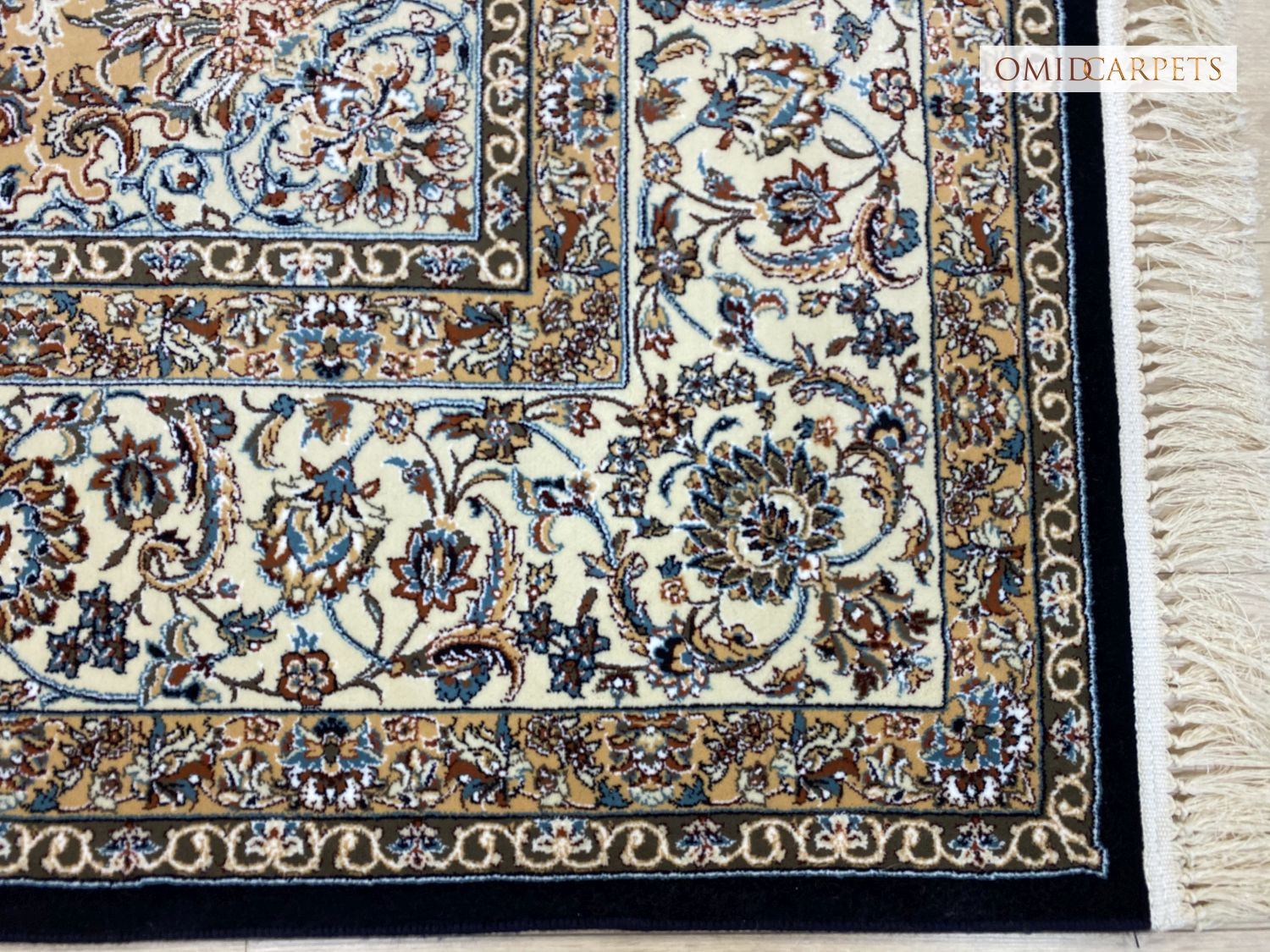 قالین 700 شانه * Blauw Tapijt Laagpolig Klassiek Vloerkleed - Omid Premium Classic - 1,5 Miljoen punten/m²