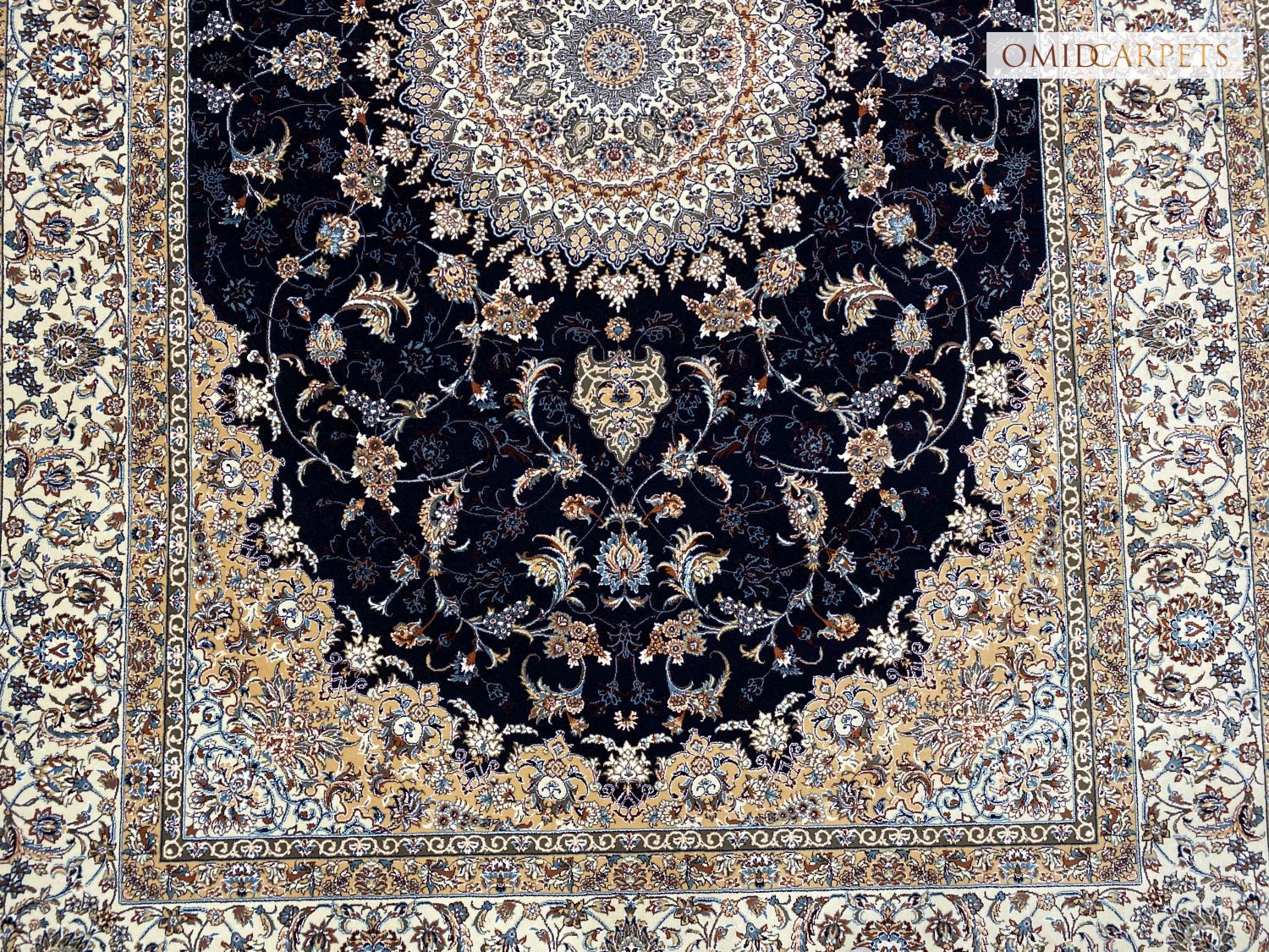 قالین 700 شانه * Blauw Tapijt Laagpolig Klassiek Vloerkleed - Omid Premium Classic - 1,5 Miljoen punten/m²