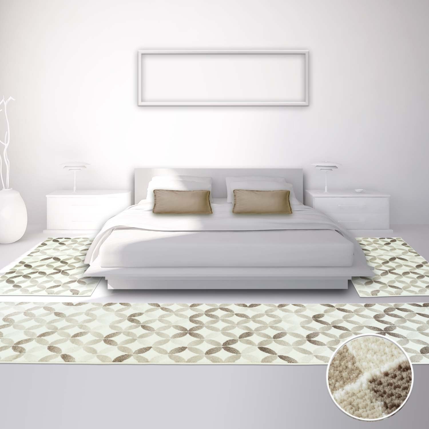 Vloerkleed Slaapkamer Naast Het Bed Set (1X 80x300 + 2X 80x150) - Omid Carpets