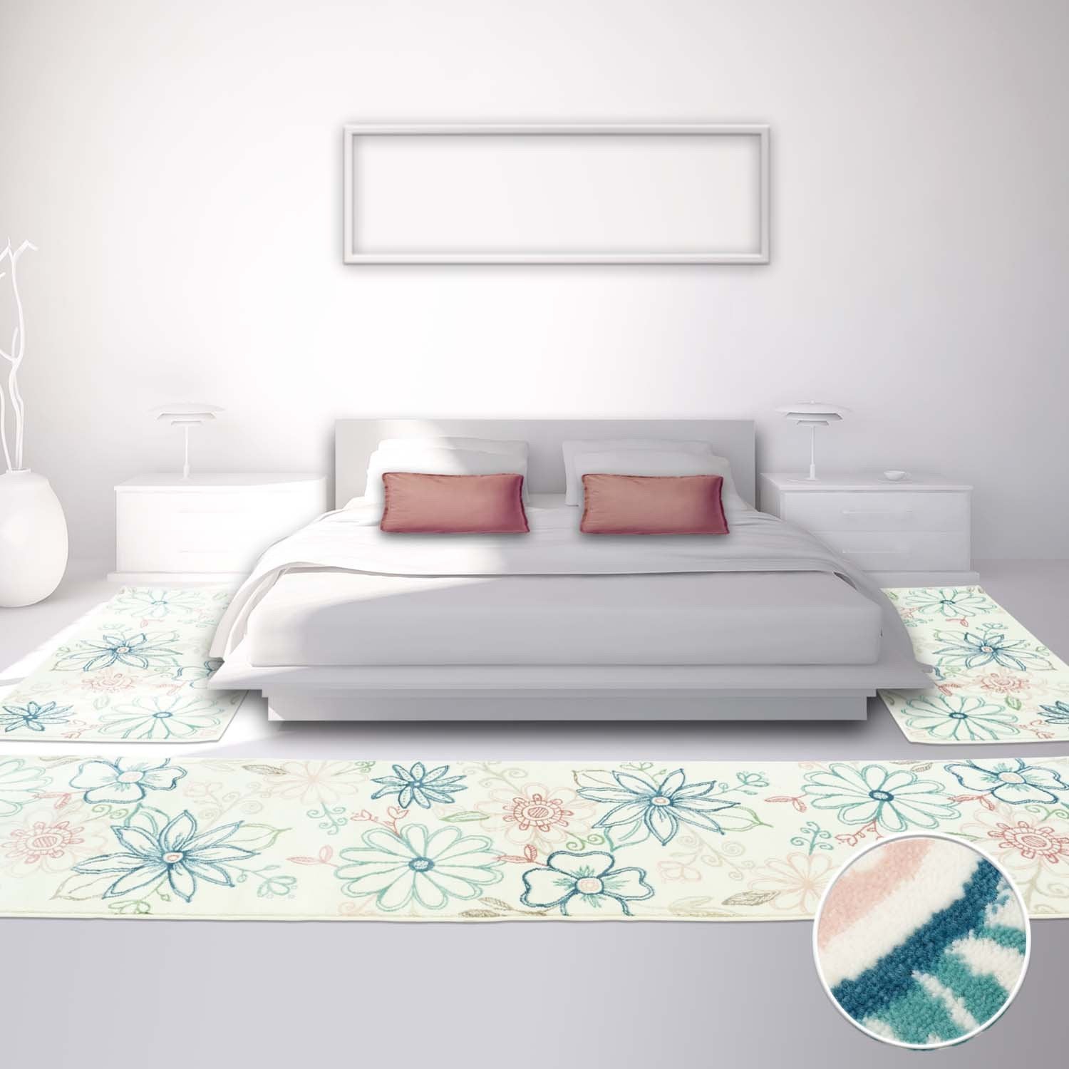 Vloerkleed Slaapkamer Naast Het Bed Set (1X 80x300 + 2X 80x150) - Omid Carpets