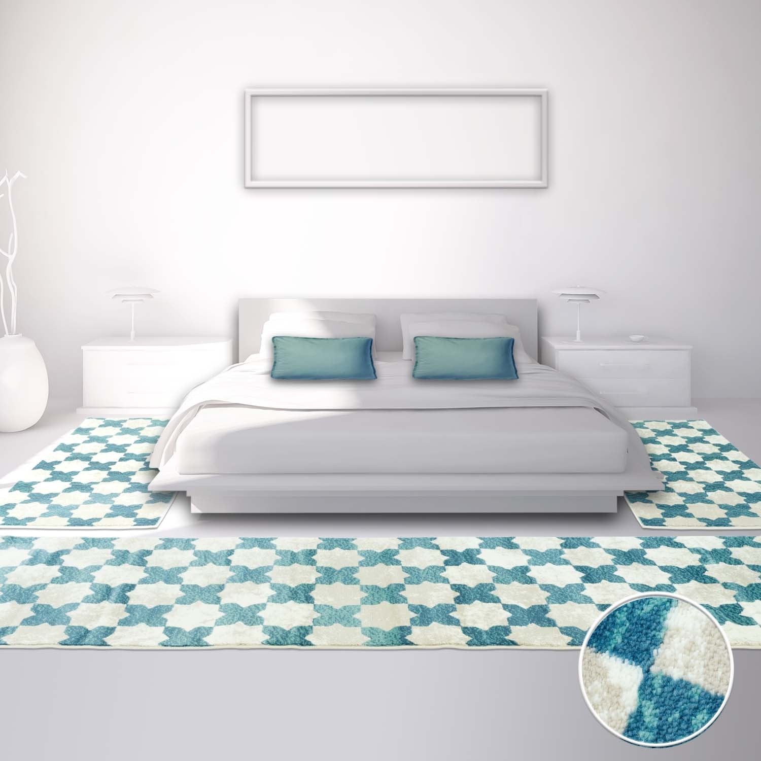 Vloerkleed Slaapkamer Naast Het Bed Set (1X 80x300 + 2X 80x150) - Omid Carpets