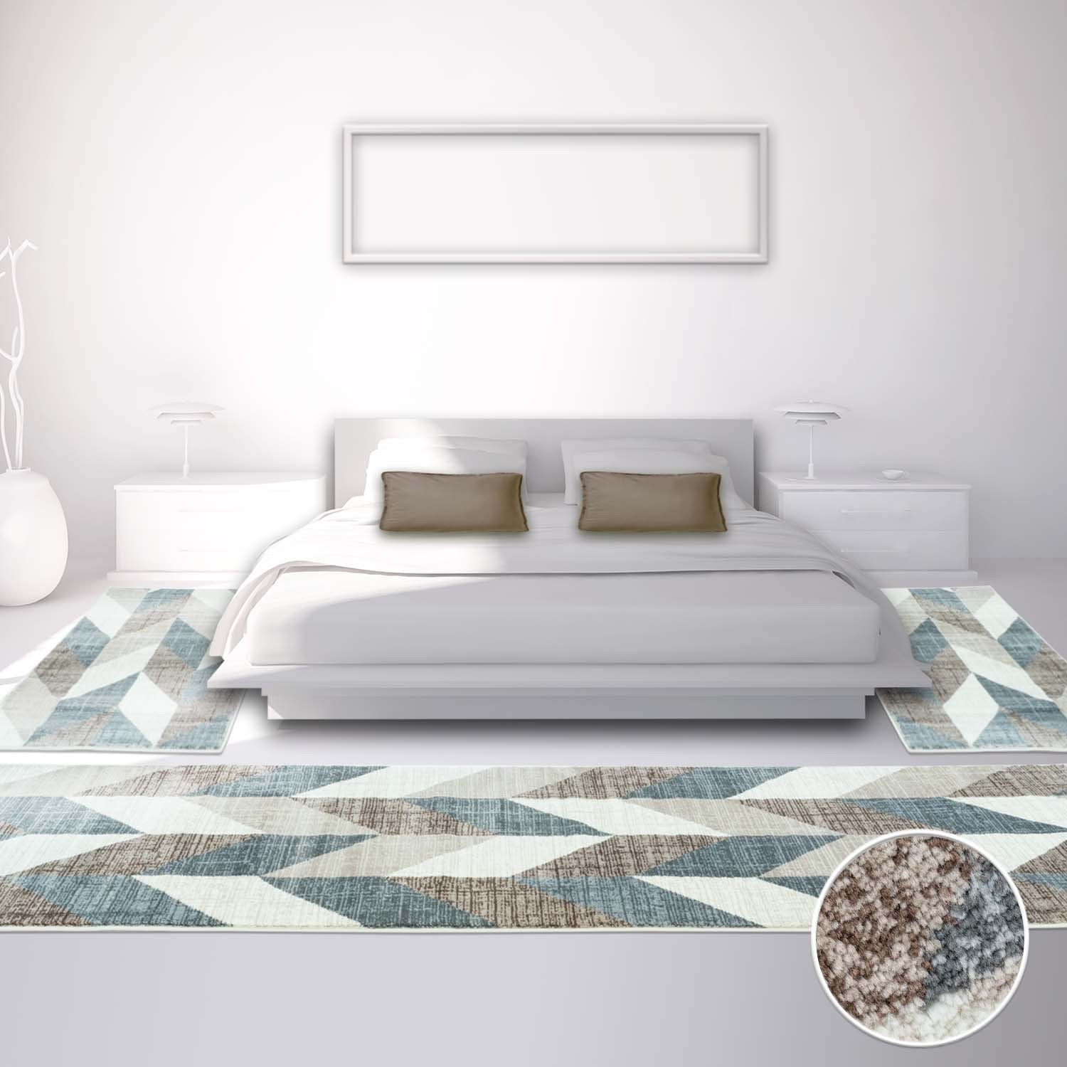 Vloerkleed Slaapkamer Naast Het Bed Set (1X 80x300 + 2X 80x150) - Omid Carpets
